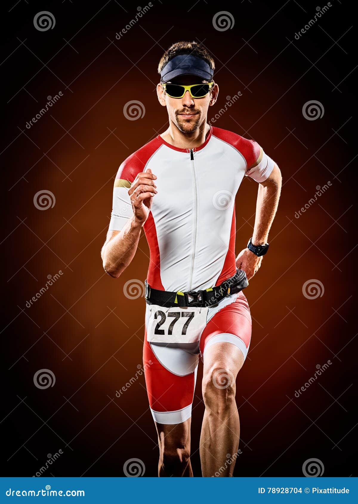 Man Runner Running Triathlon Ironman Isolated Stock Photo Image of people, practicing 78928704