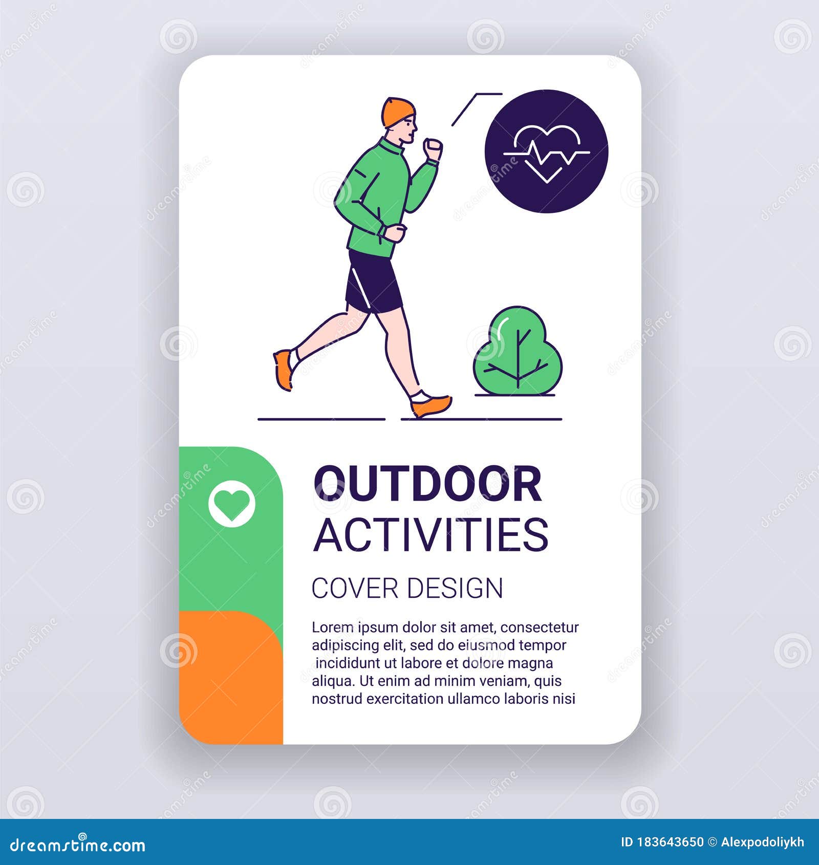 Man Is Running Brochure Template Outdoor Workout Cover Design Healthy Lifestyle And Rest On Nature Magazine Poster Print Design Stock Illustration Illustration Of Presentation Folder 183643650