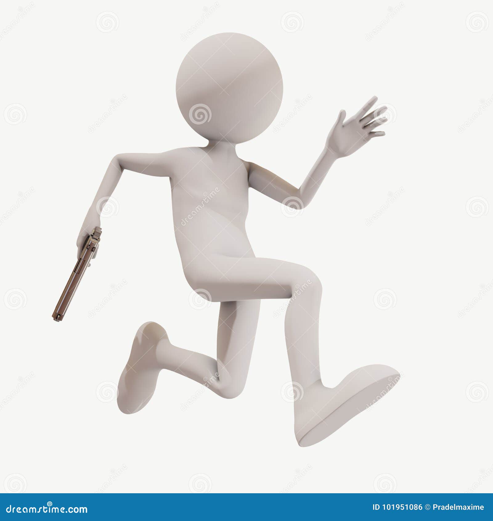 Man running with a gun stock illustration. Illustration of pistol