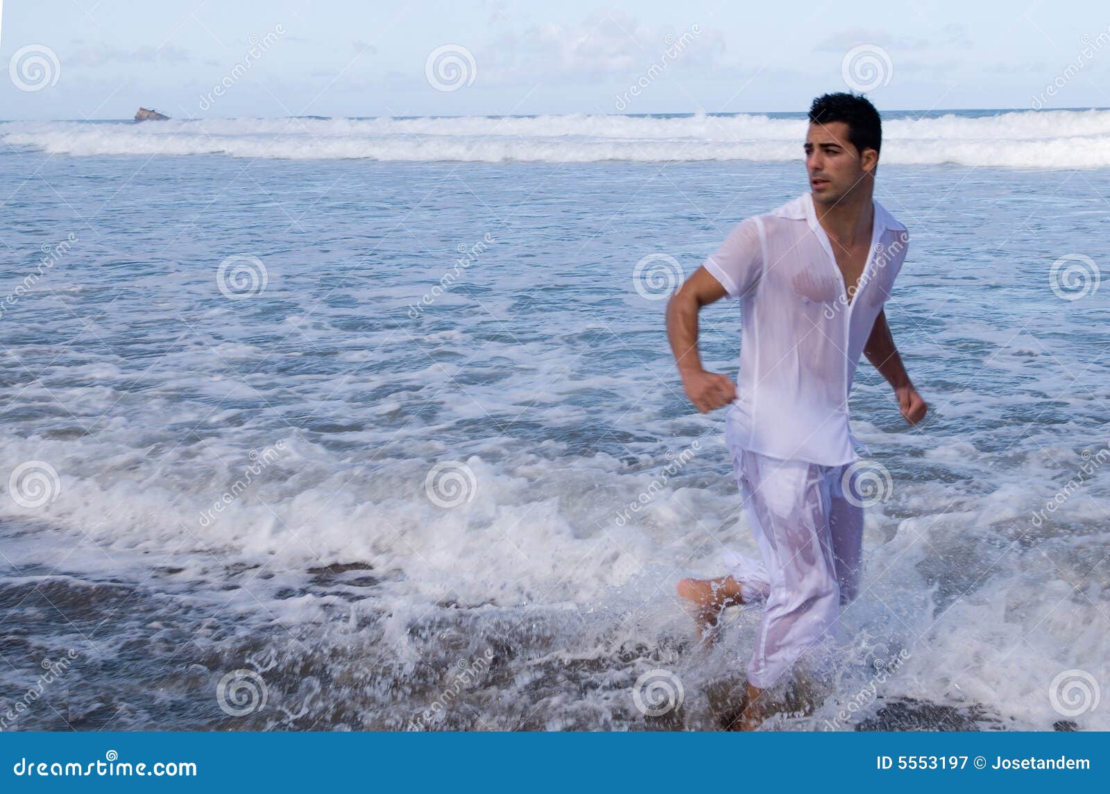 Men In Wet White Cloth