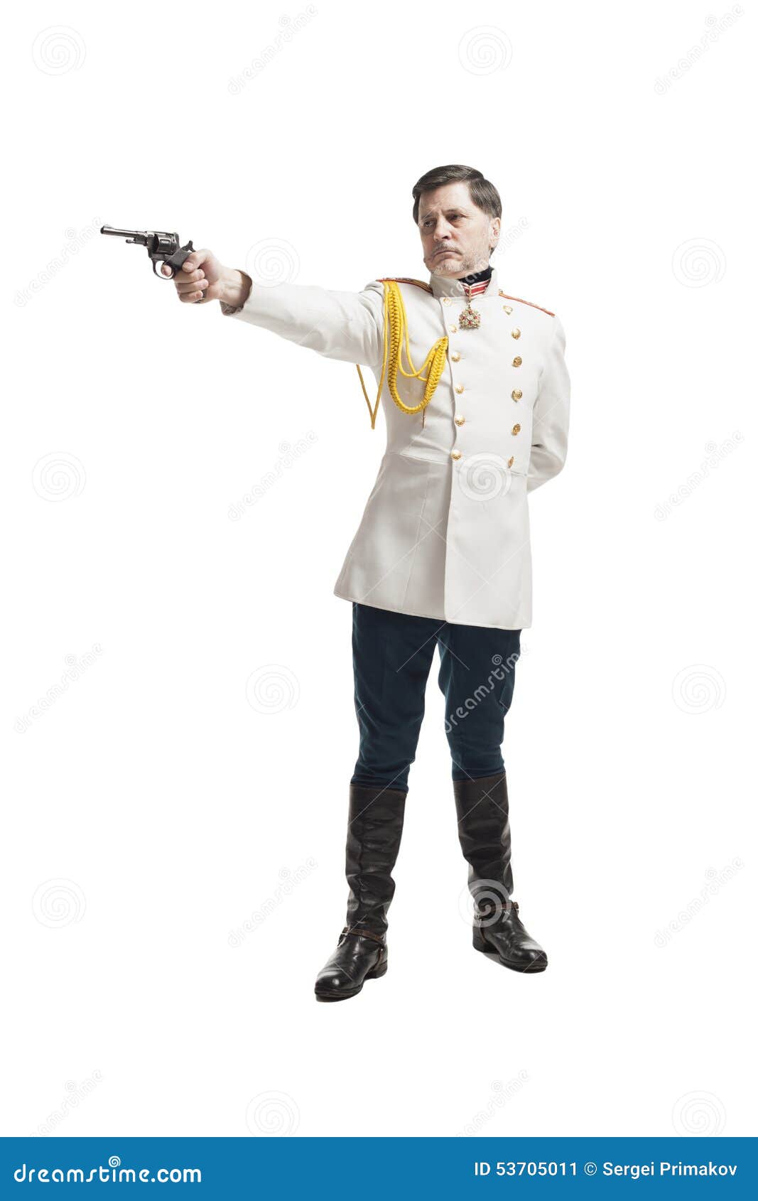 Man in Russian Officer Coat Stock Image - Image of decorative, retro ...