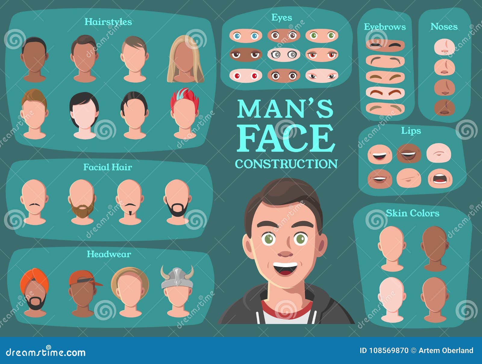 Cartoon Face Parts Stock Illustrations – 2,765 Cartoon Face Parts Stock  Illustrations, Vectors & Clipart - Dreamstime