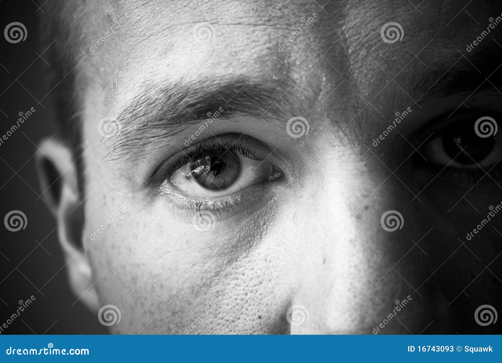 Man's Eyes In Black And White Stock Photos - Image: 16743093