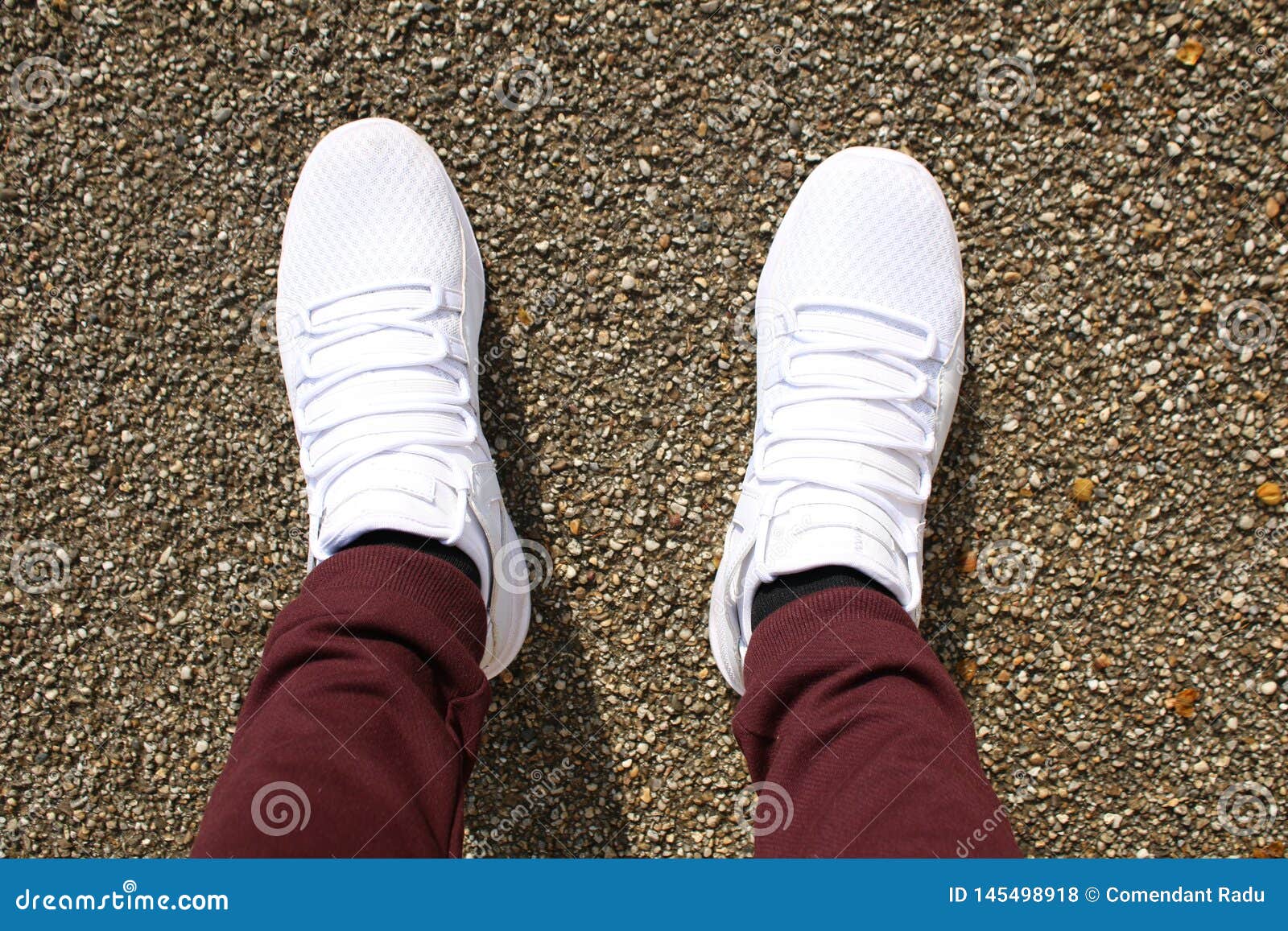 A Man`s Feet Shoes in Sneakers Stock Photo - Image of asphalt, outdoors ...