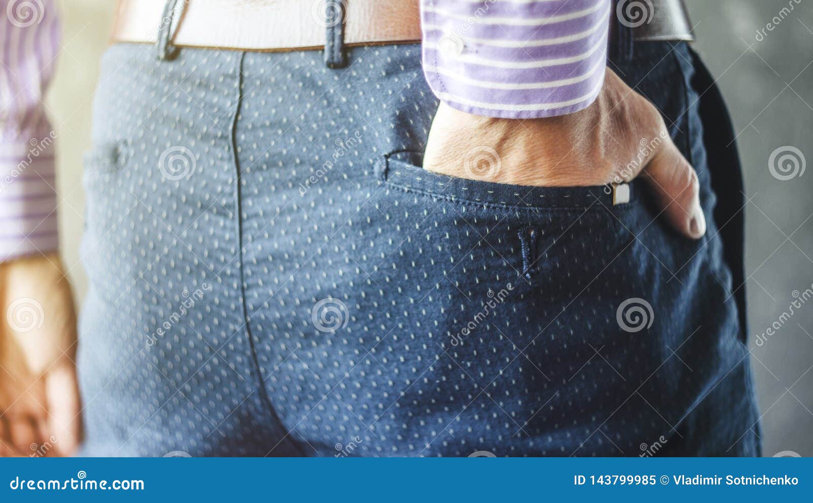 Man`s Hand in Back Pocket His Stylish Trousers Stock Image - Image of ...