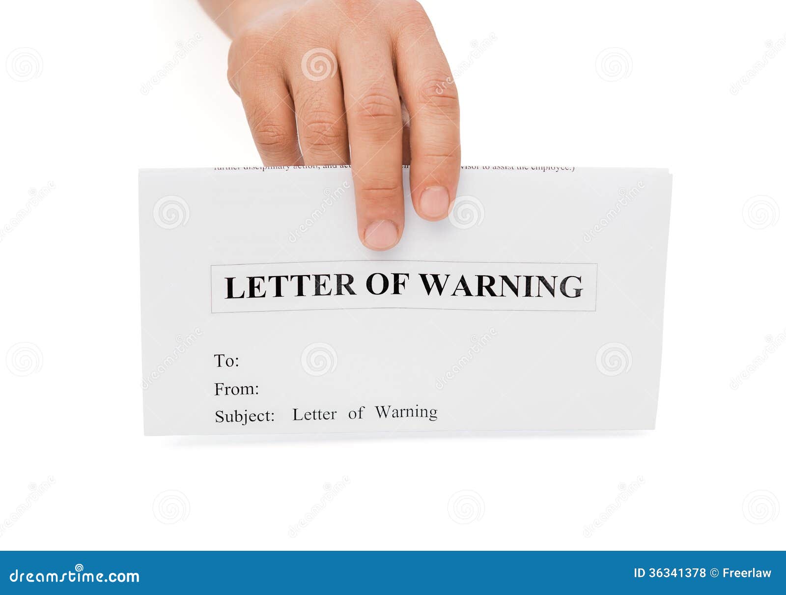 Man S Hand Holding a Letter of Warning Stock Photo - Image of front ...