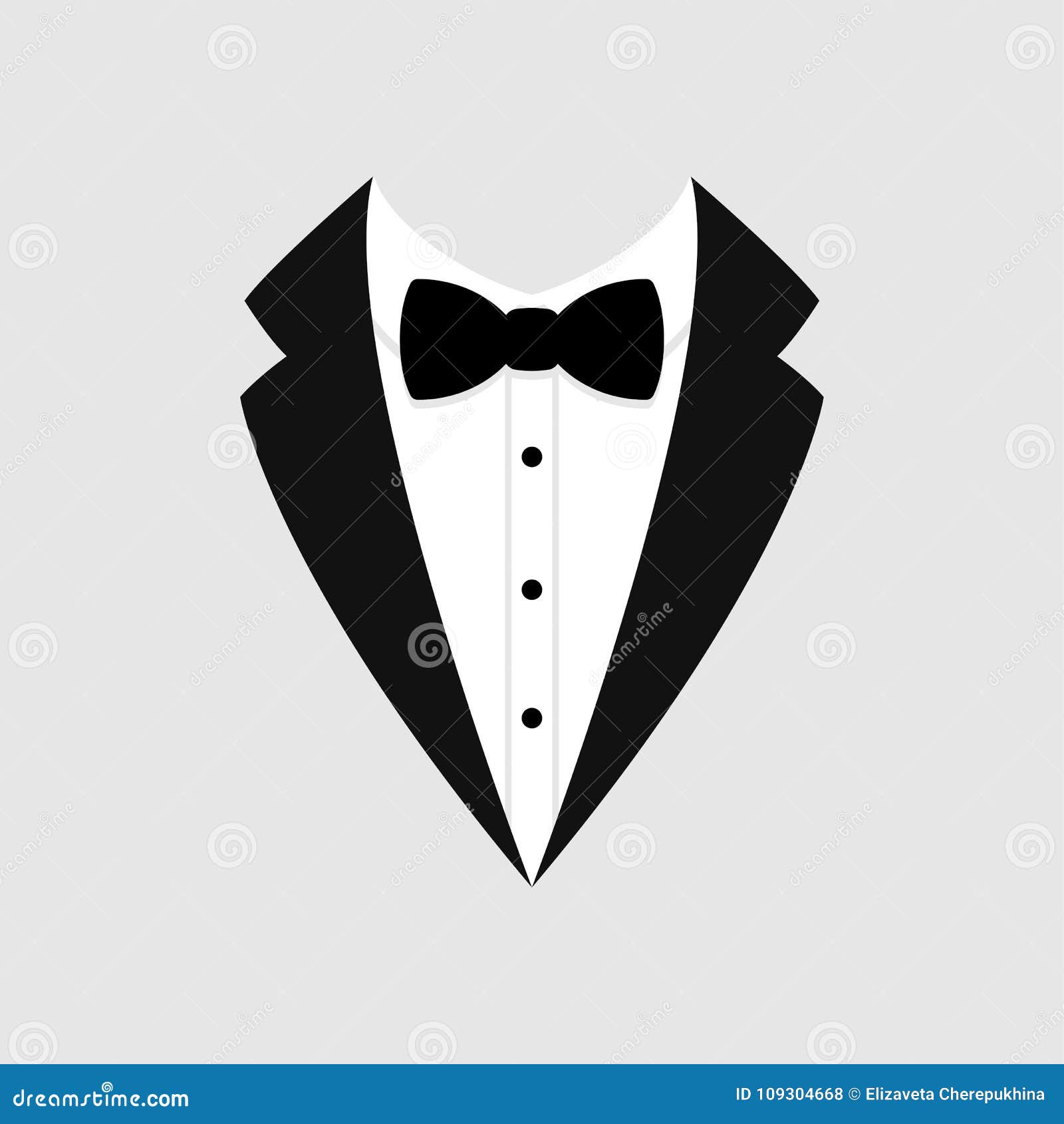 illustration of black suit with bow tie blazer vector illustrati, Stock  vector