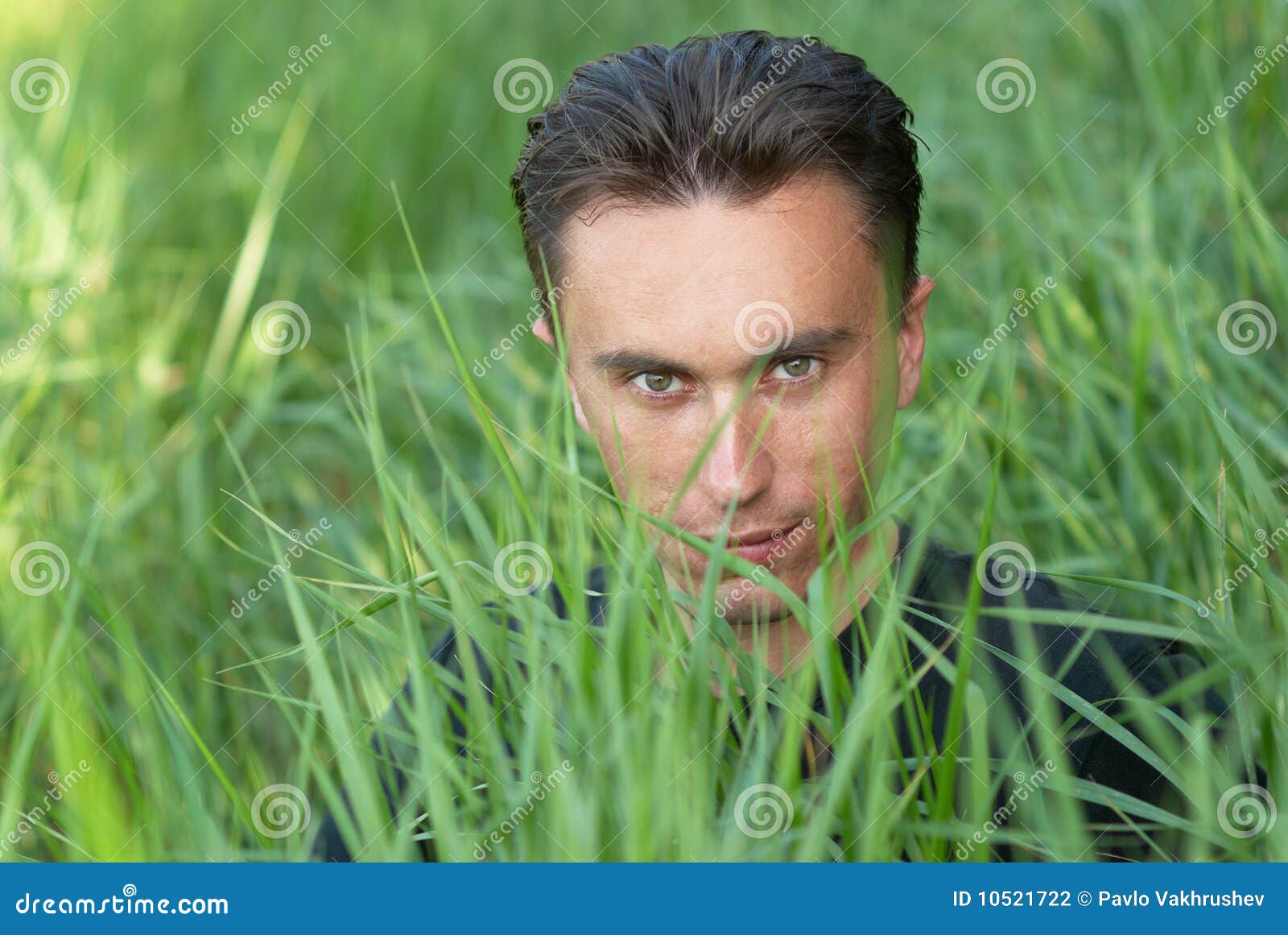 Man S Portrait in the Grass Stock Photo - Image of military, park: 10521722