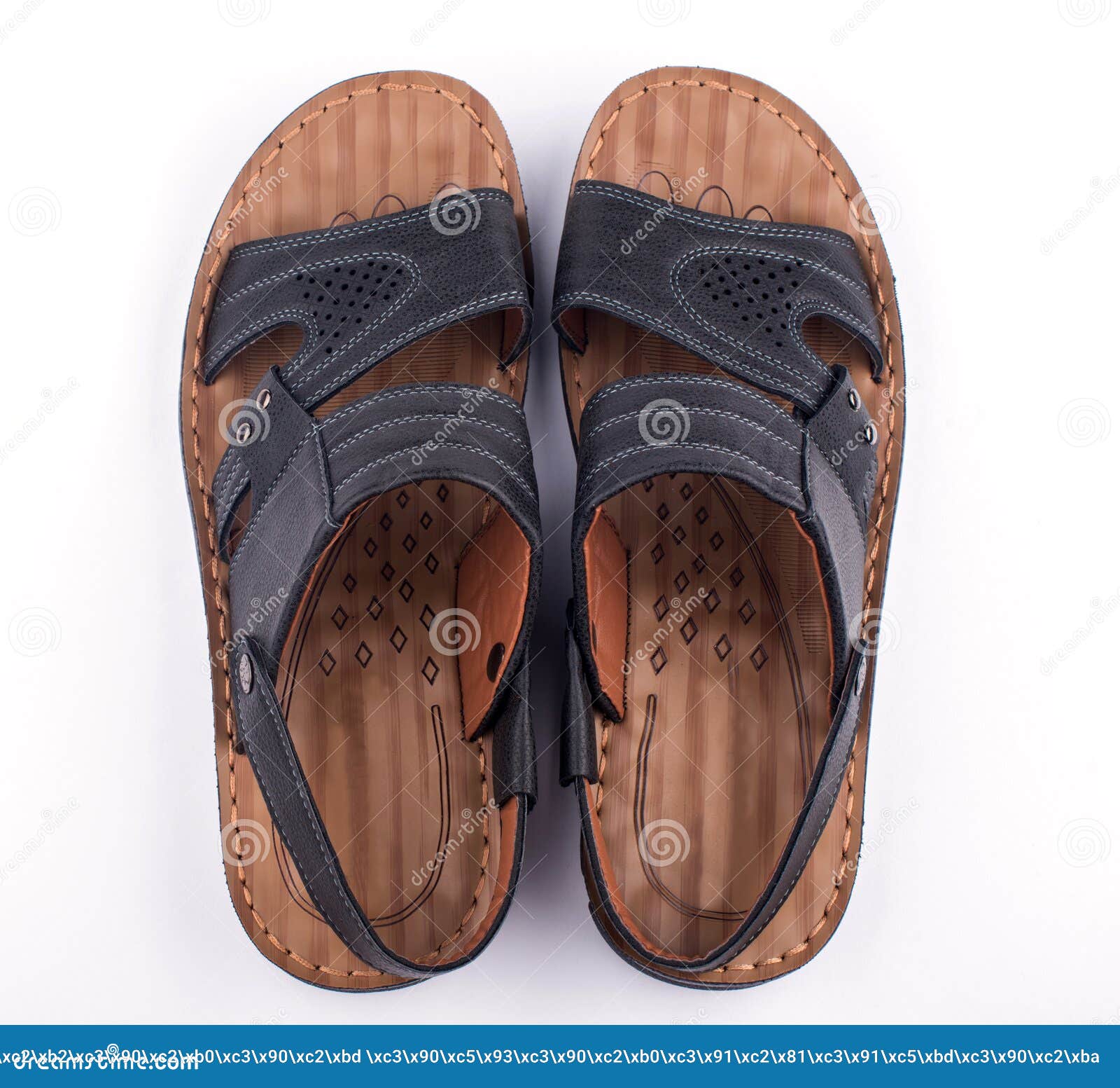 Man`s Sandals on a White Background. Sandals Close-up Editorial Photo ...