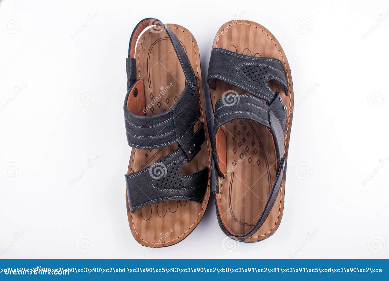 Man`s Sandals on a White Background. Sandals Close-up Editorial Stock ...