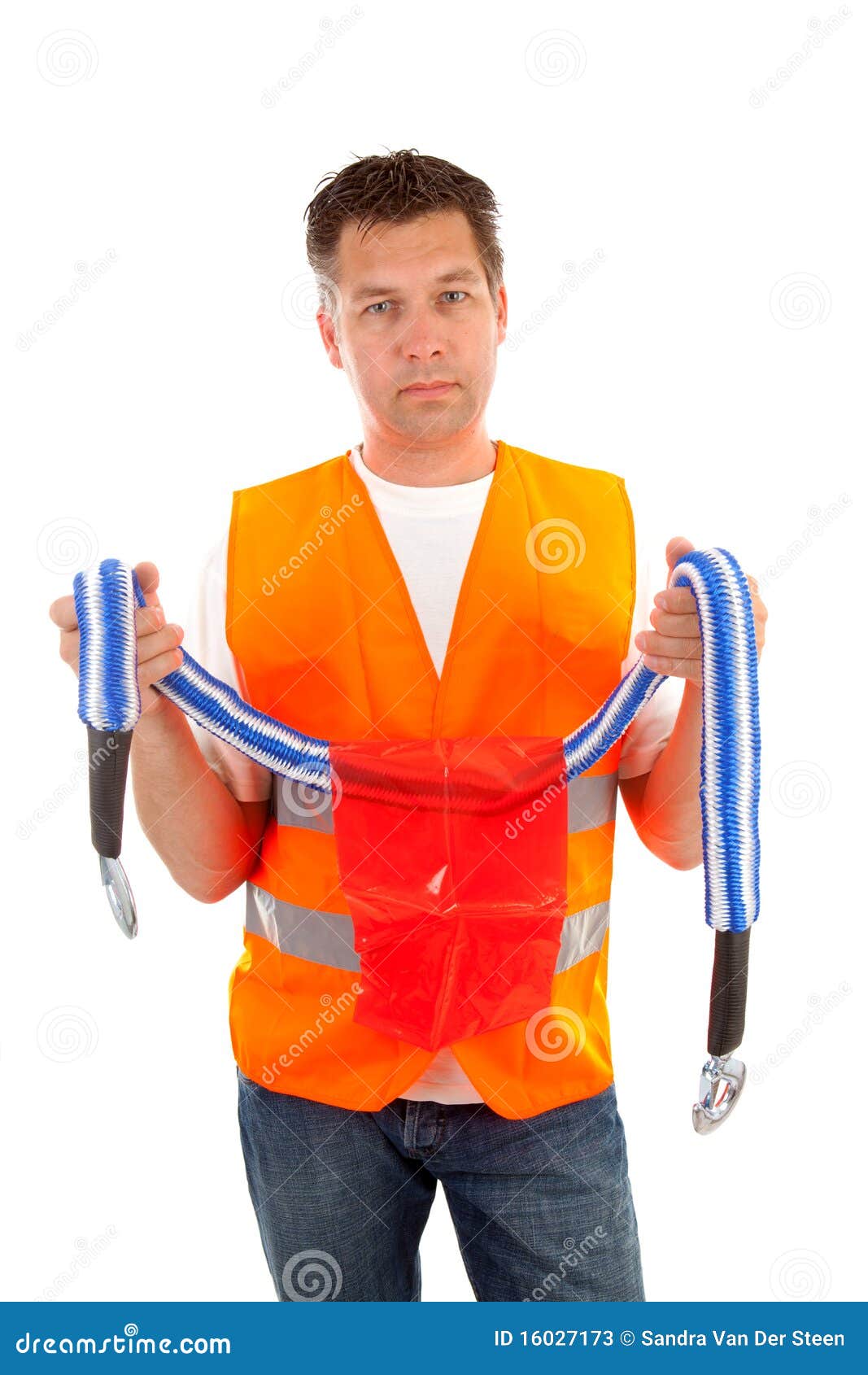 Man in safety vest stock image. Image of leisure, vest 16027173