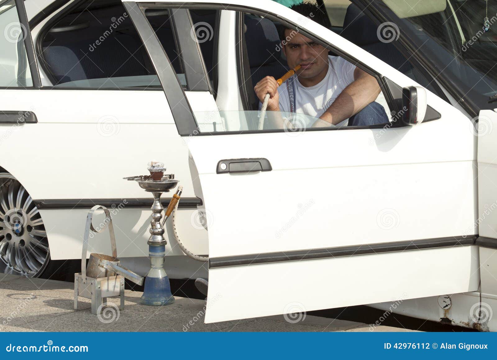 Man Sat in His Car Smoking, Lebanon Editorial Photography Image of