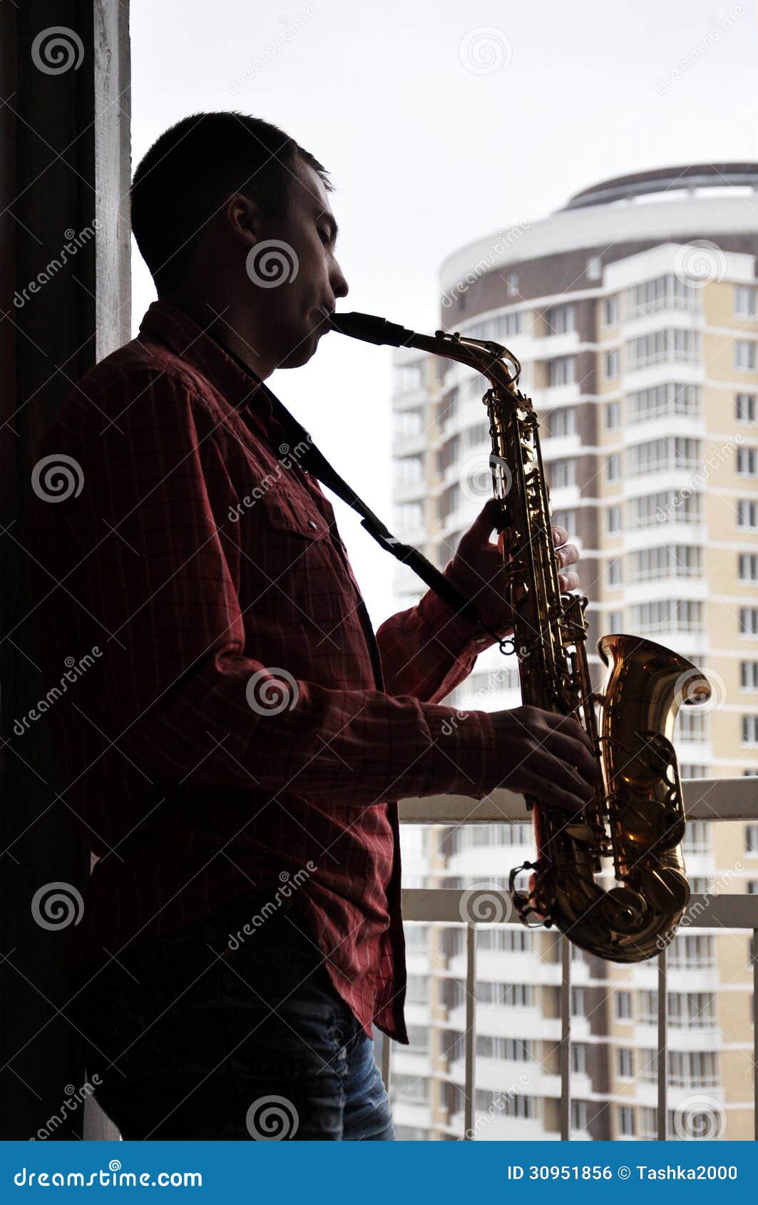 Man with saxophone stock photo. Image of entertainment 30951856