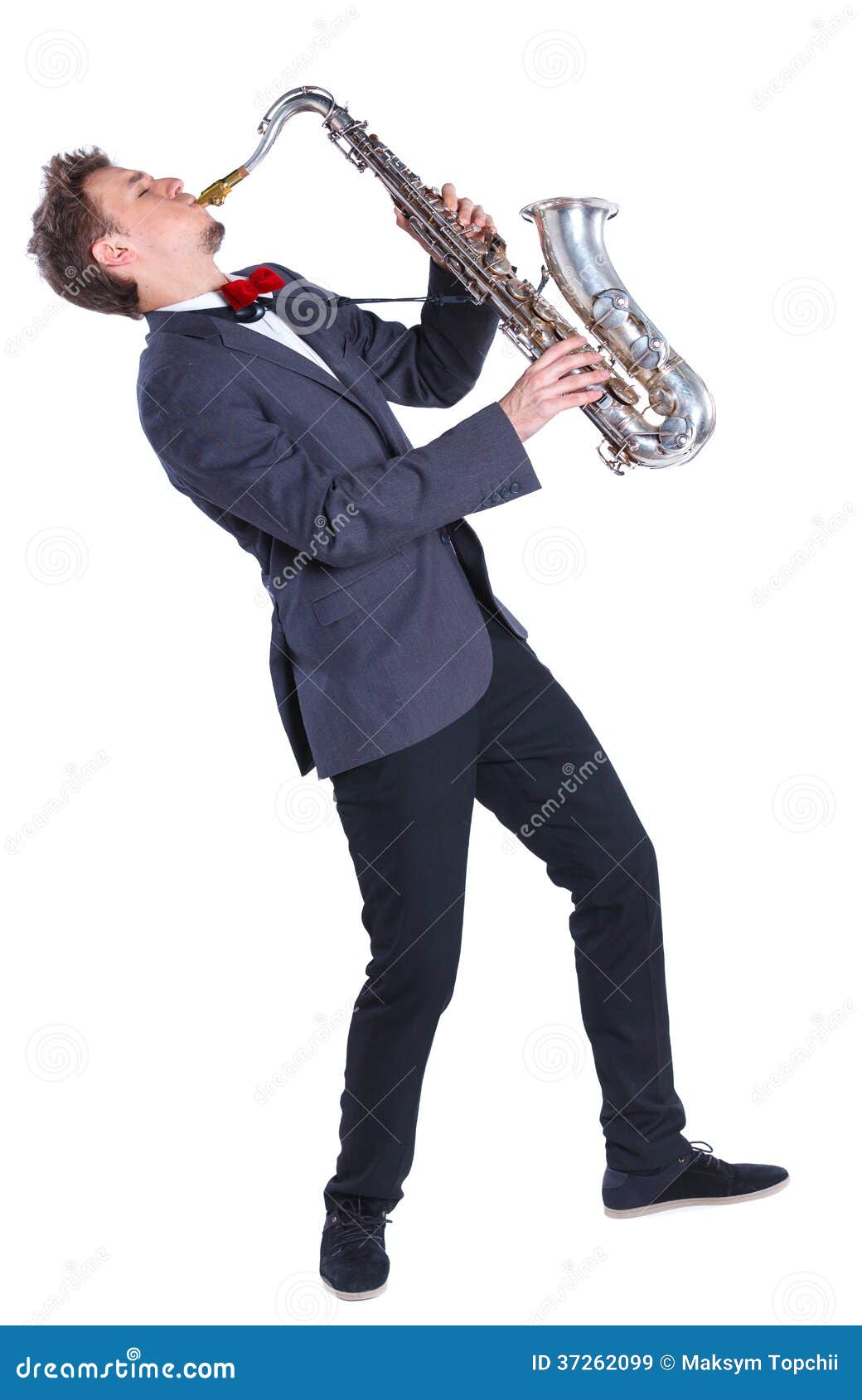 Man with saxophone stock image. Image of musician, jazz 37262099