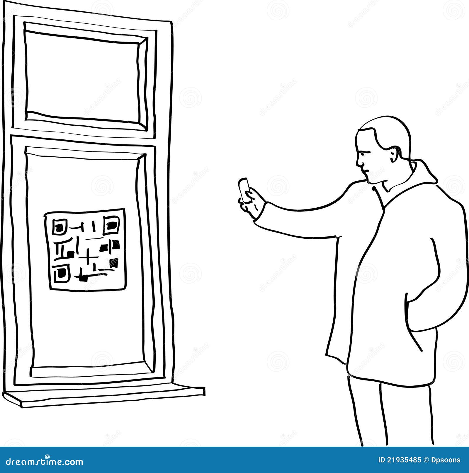Download Man scanning QR code stock vector. Illustration of ...