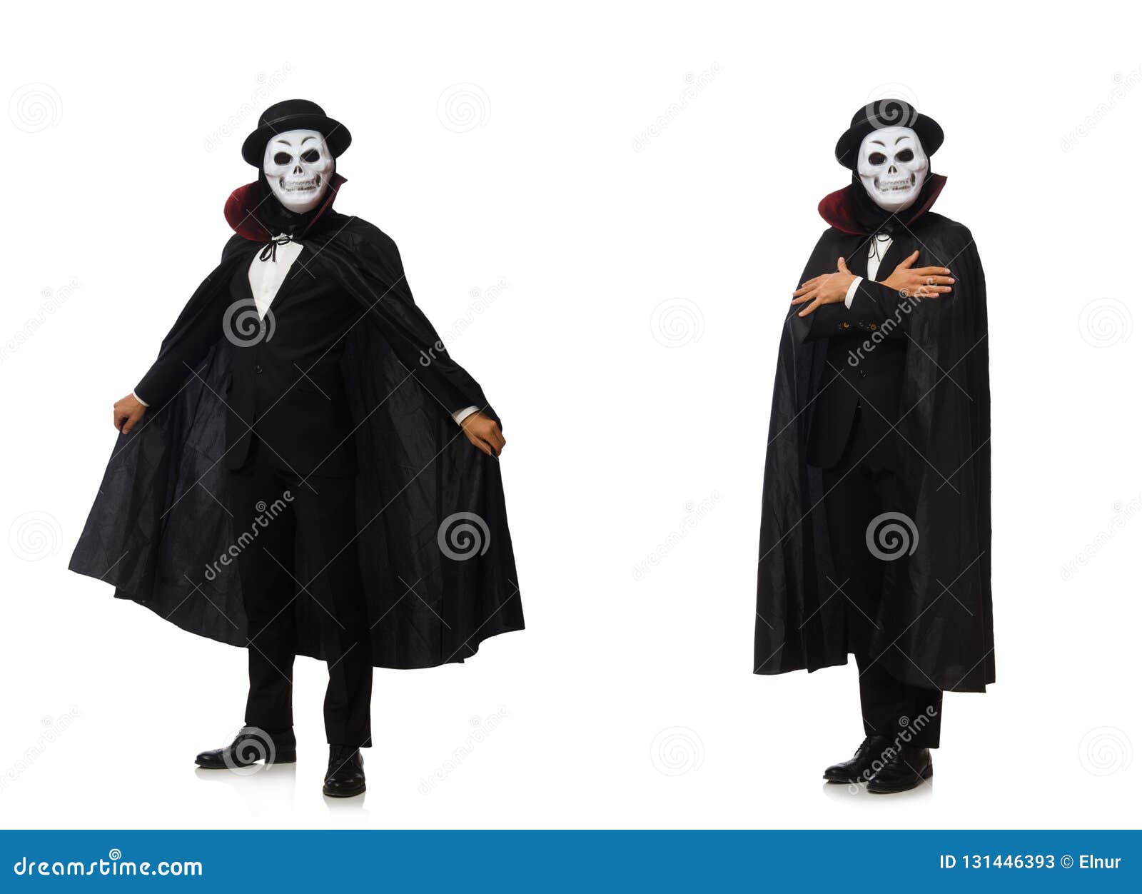 The Man with Scary Mask Isolated on White Stock Image Image of face