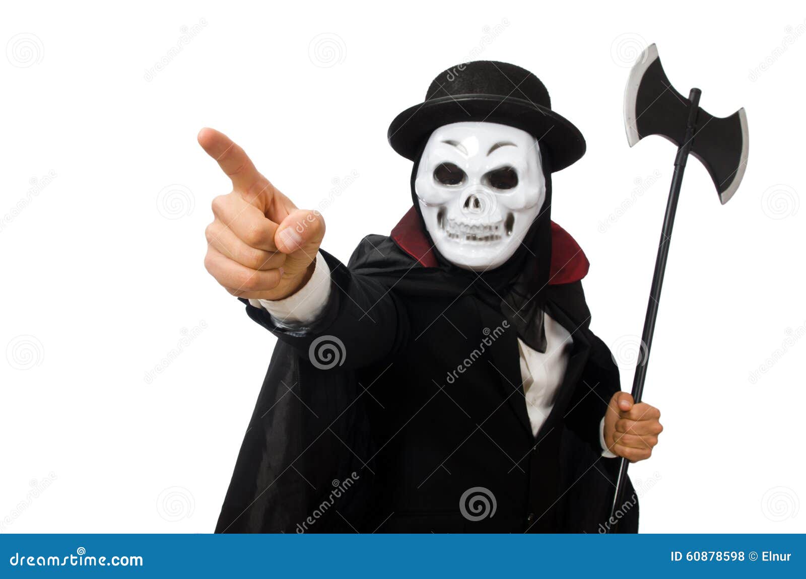 The Man with Scary Mask Isolated on White Stock Photo Image of