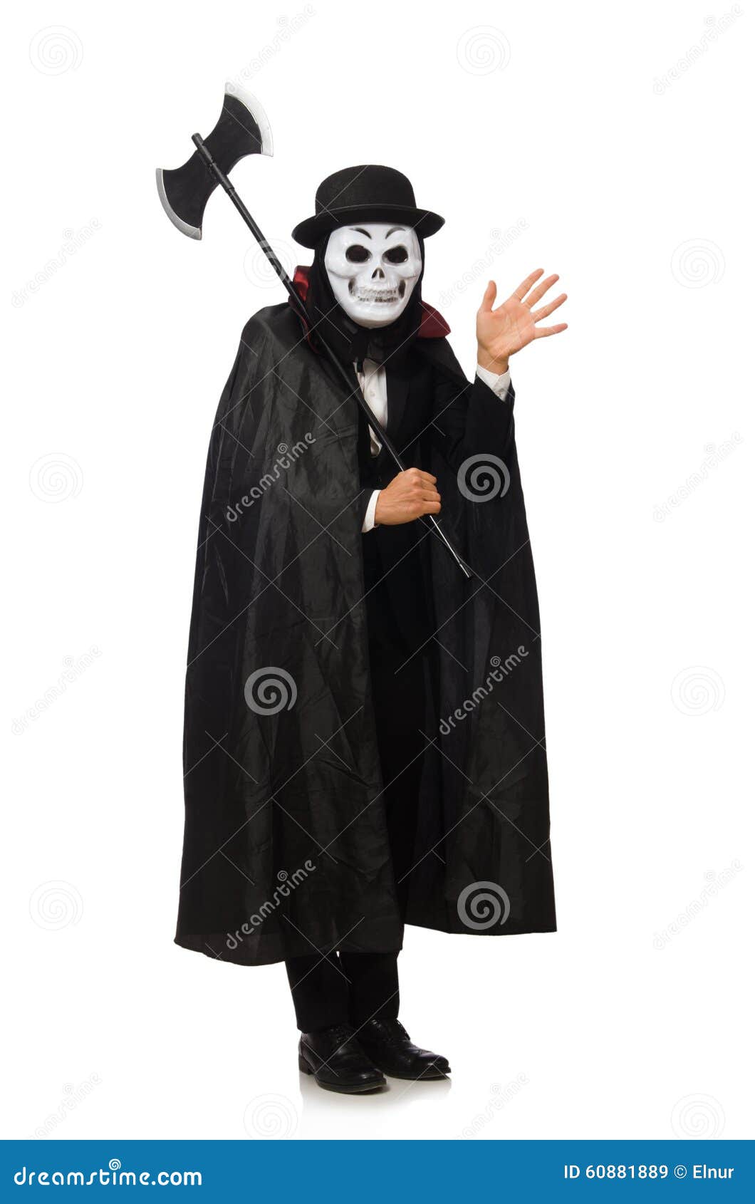 The Man with Scary Mask Isolated on White Stock Image Image of dead