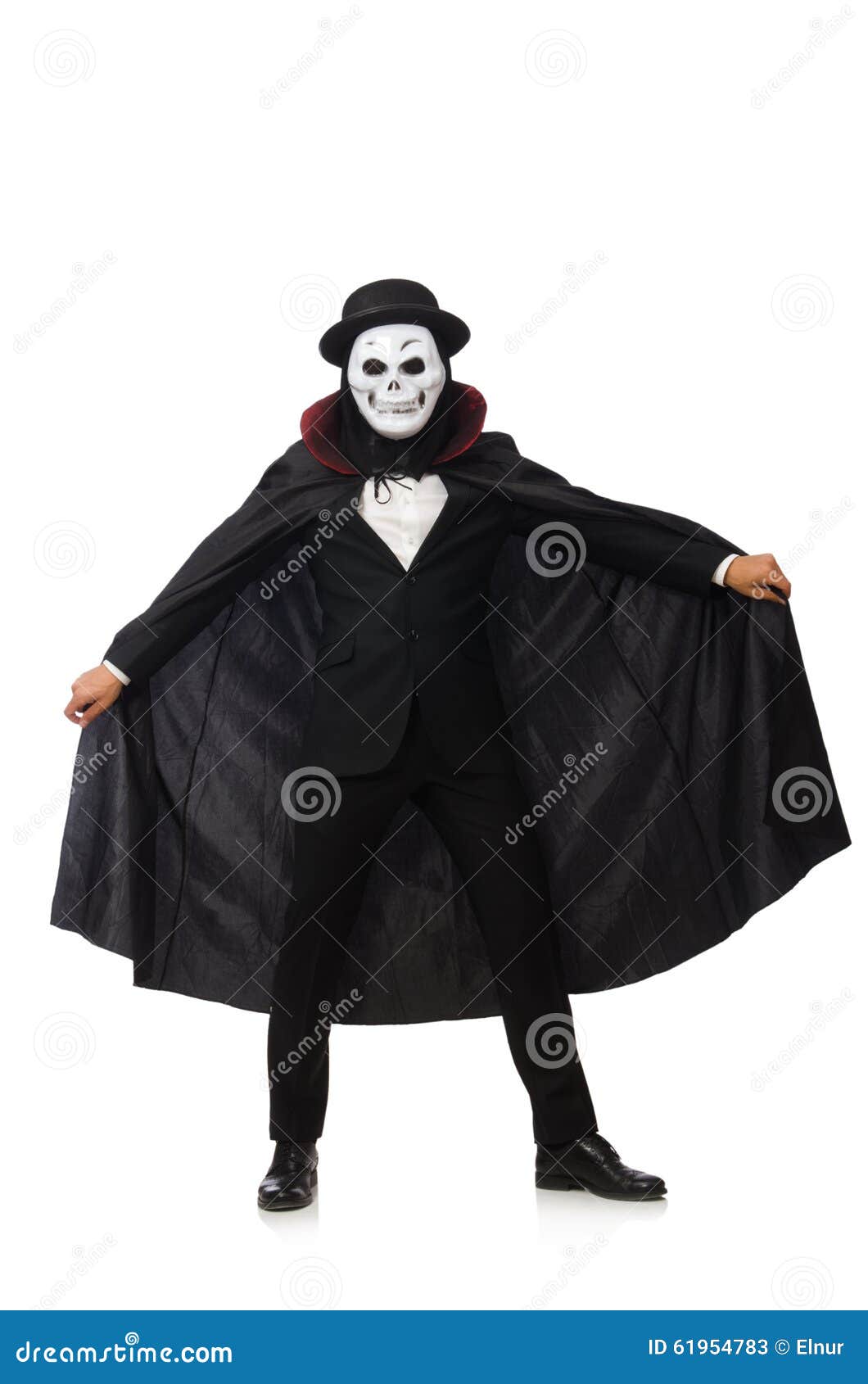 The Man with Scary Mask Isolated on White Stock Image Image of devil