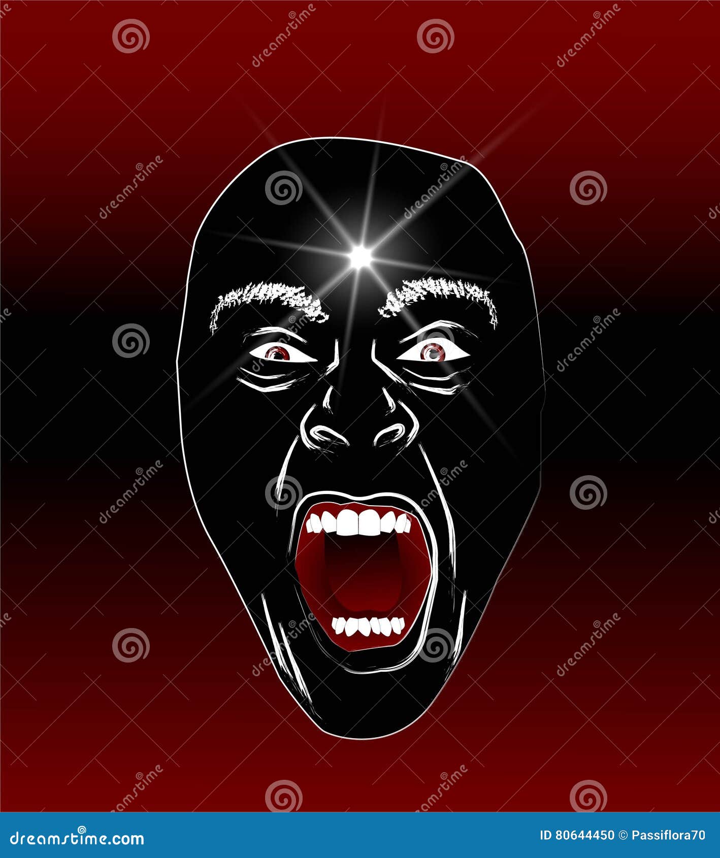 Man screaming illustration stock vector. Illustration of terror 80644450