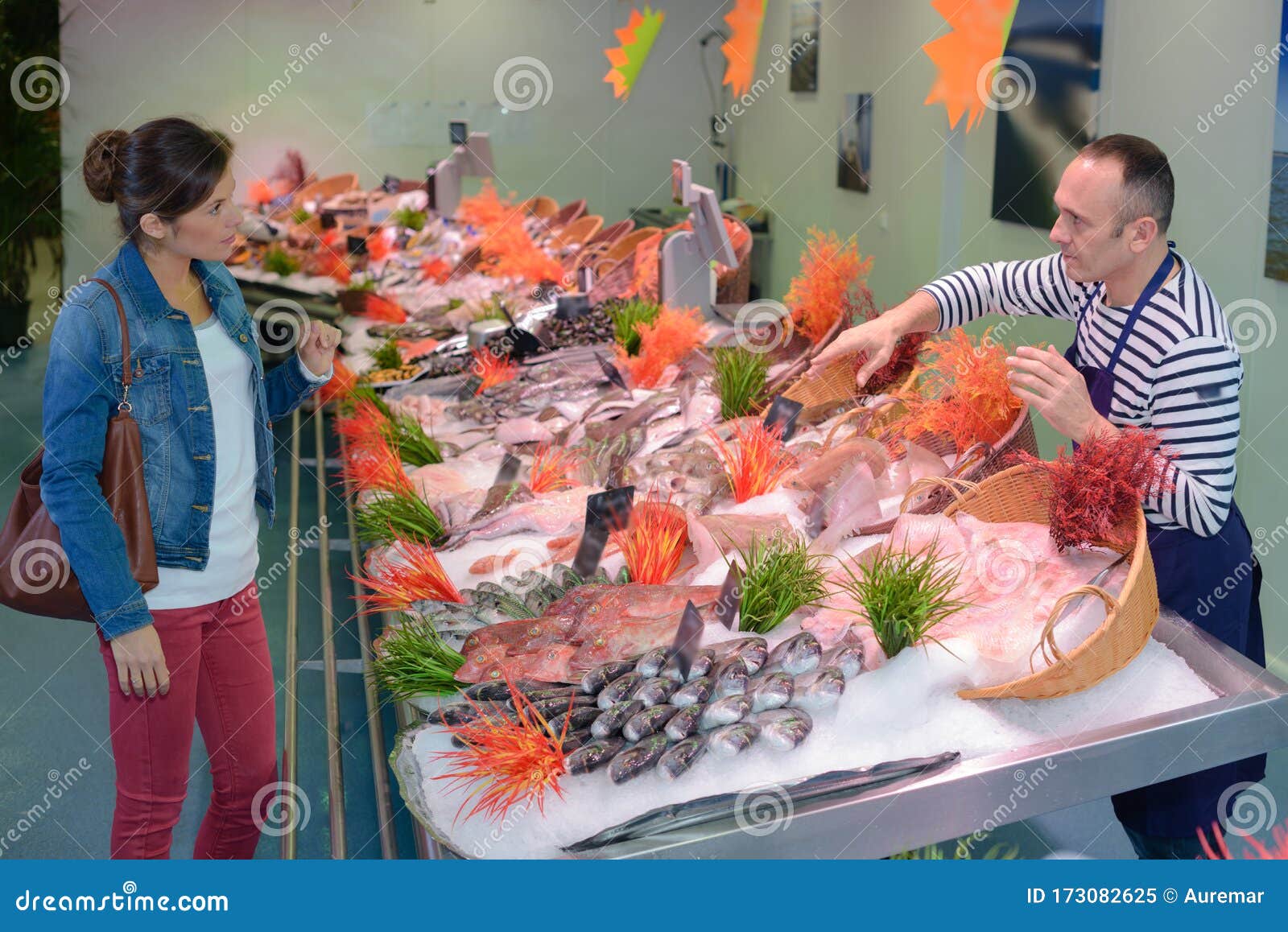 Man Sells Fish in Fish Shop Stock Image Image of market, people 173082625