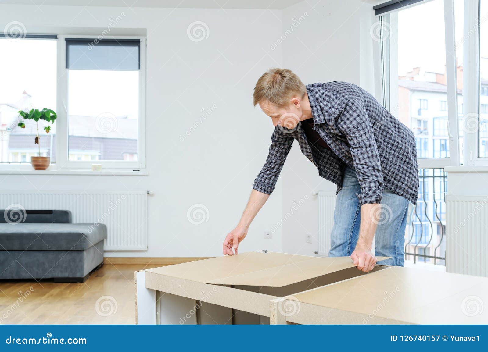 Furniture Assembly At Home Stock Image Image Of Cabinet