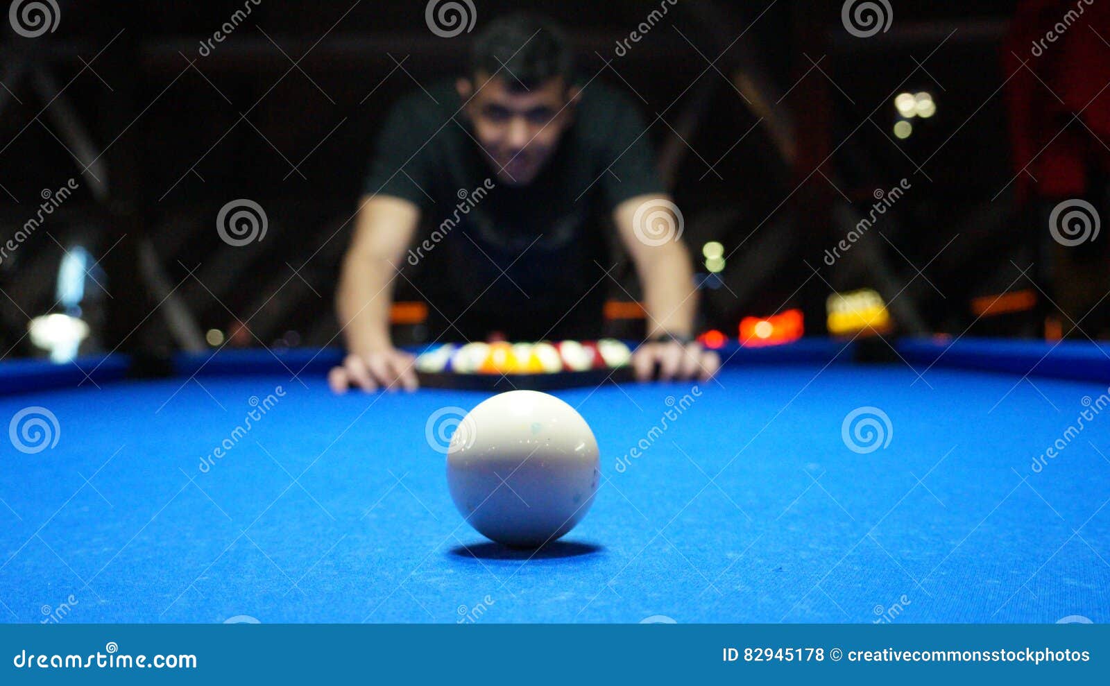 Man Setting Up Pool Balls Picture. Image 82945178