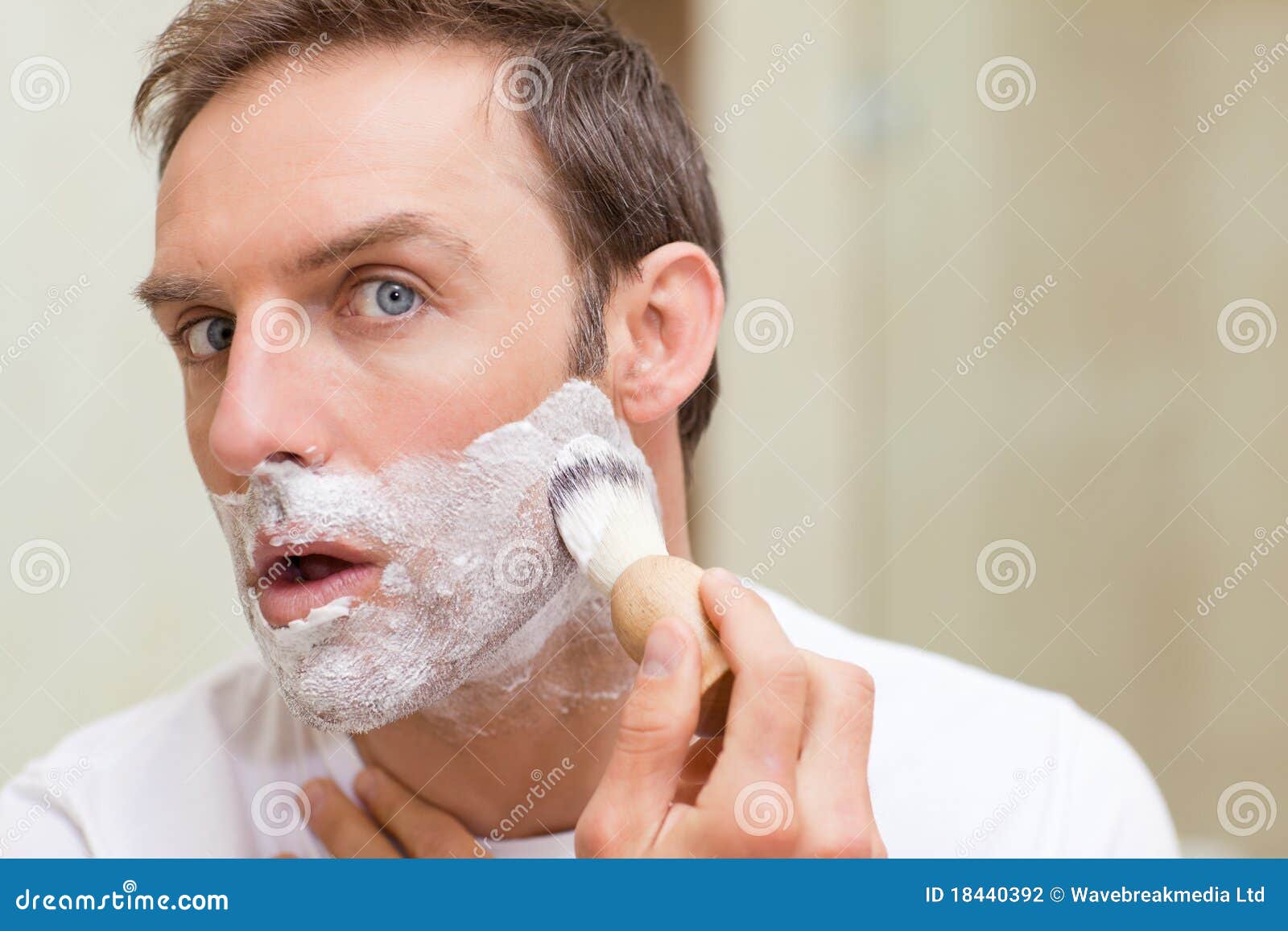 Man Shaving in the Bathroom Stock Photo Image of aftershave