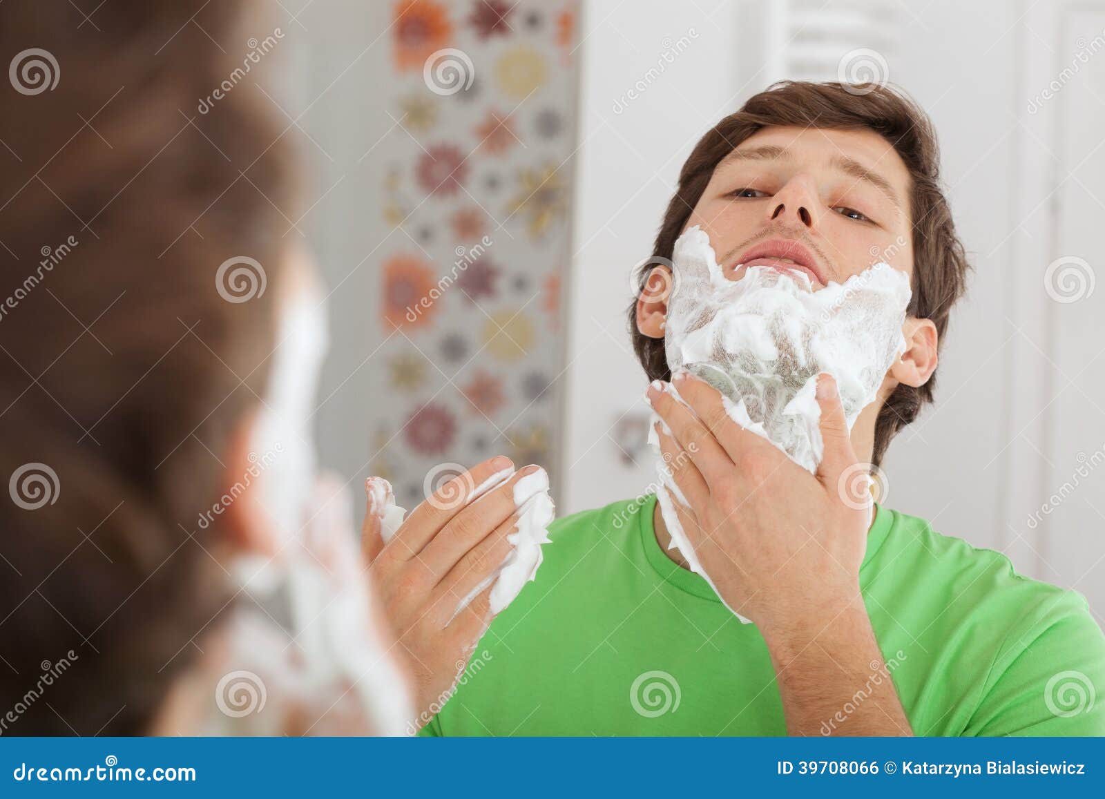 Man with shaving cream stock photo. Image of care, caucasian 39708066