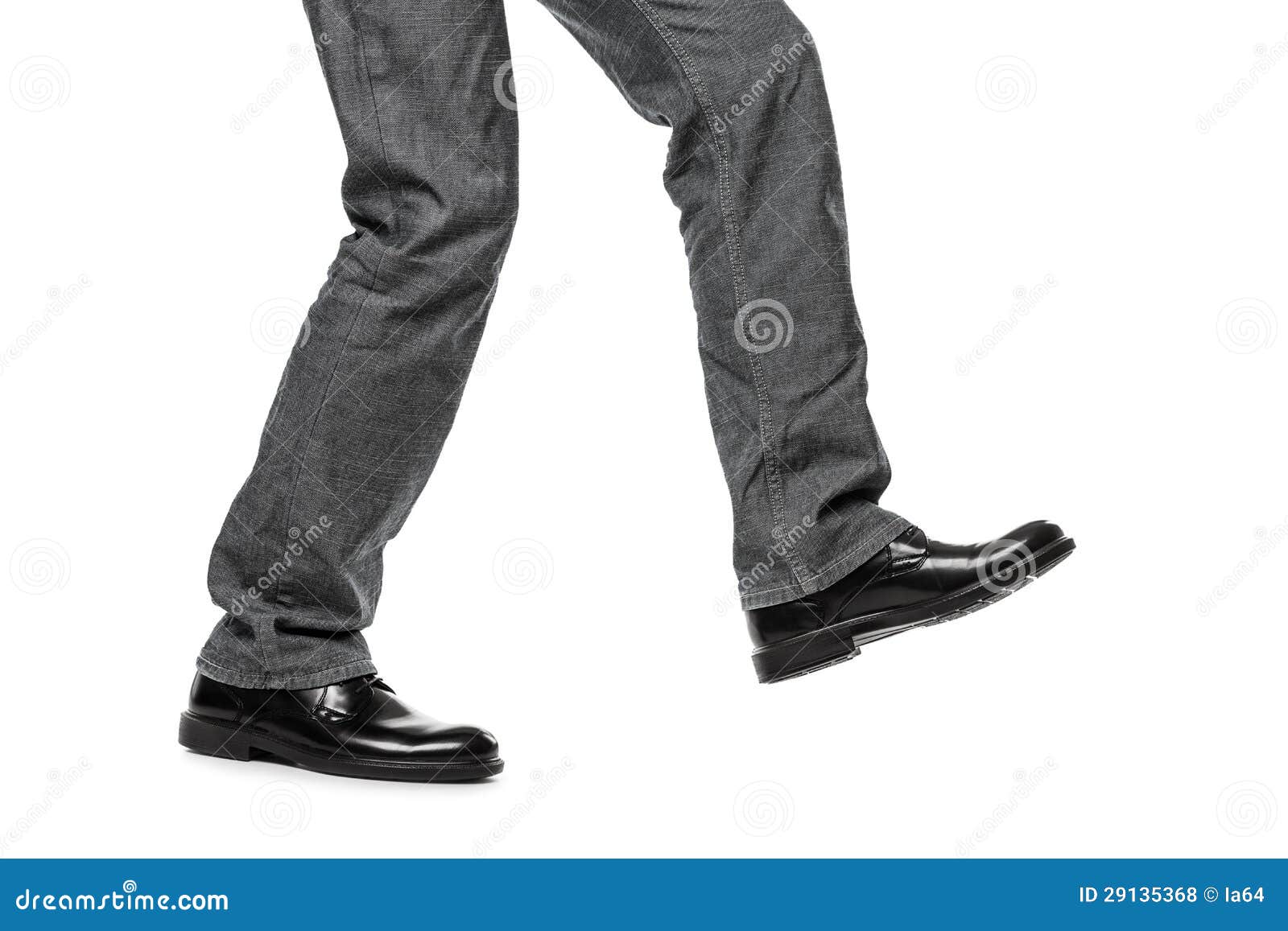 man in shoes walking step