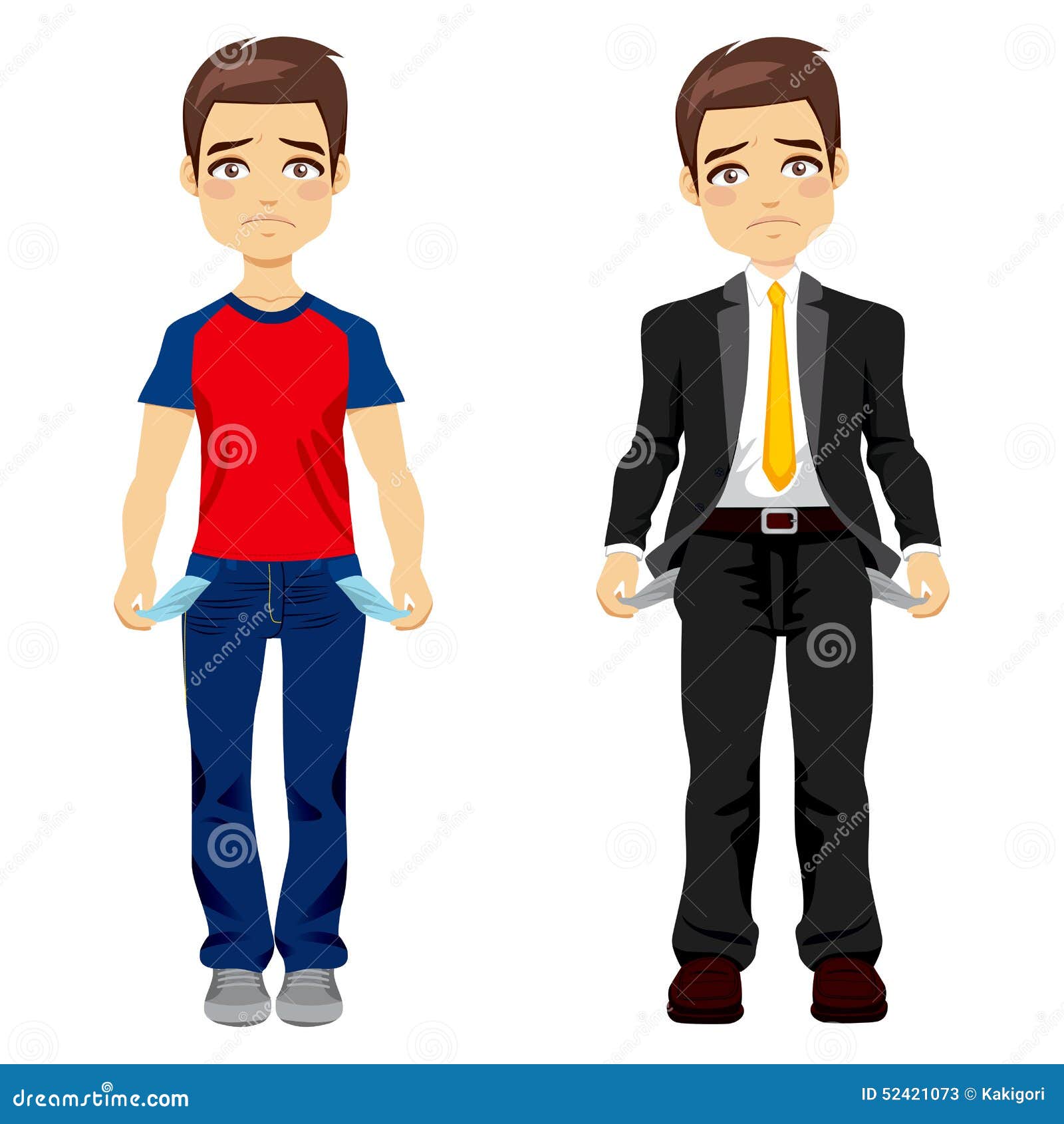 Man Showing Empty Pocket stock vector. Illustration of lifestyle - 52421073