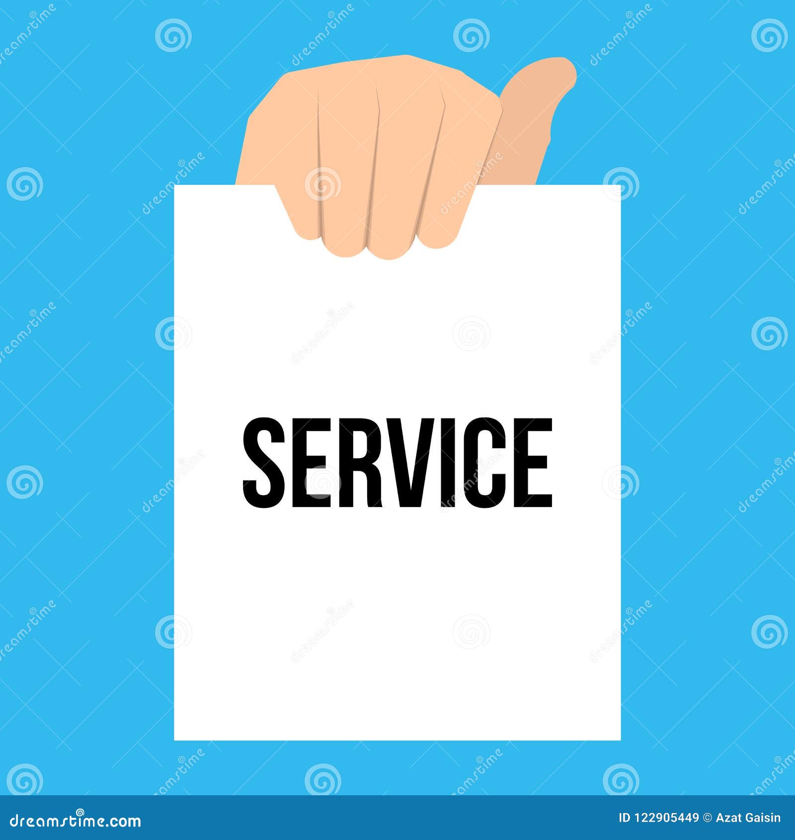 Man Showing Paper SERVICE Text Stock Vector Illustration of