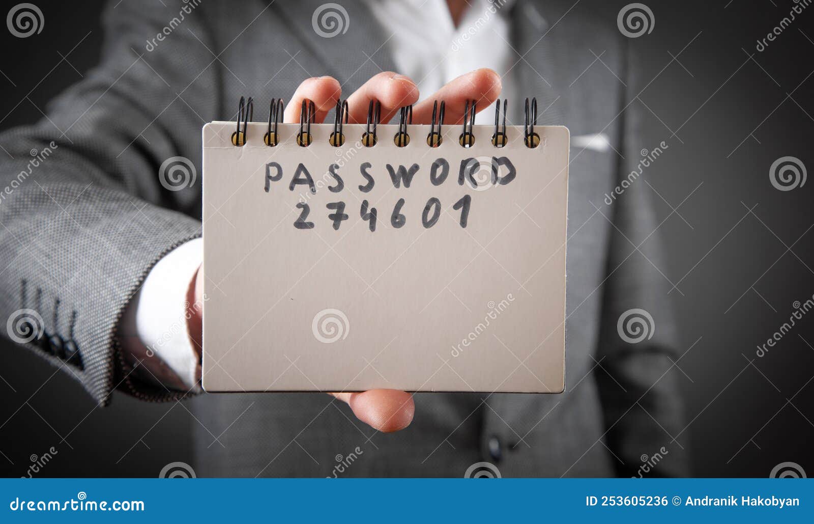 Man Showing Password Message Written on Notepad Stock Photo Image of