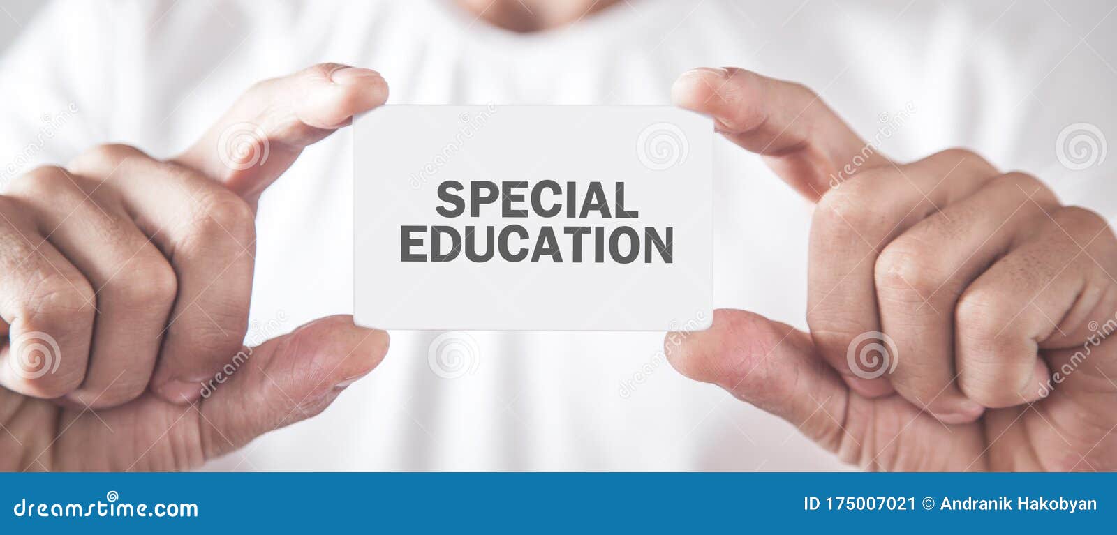 Man Showing Special Education Text in Business Card Stock Image Image