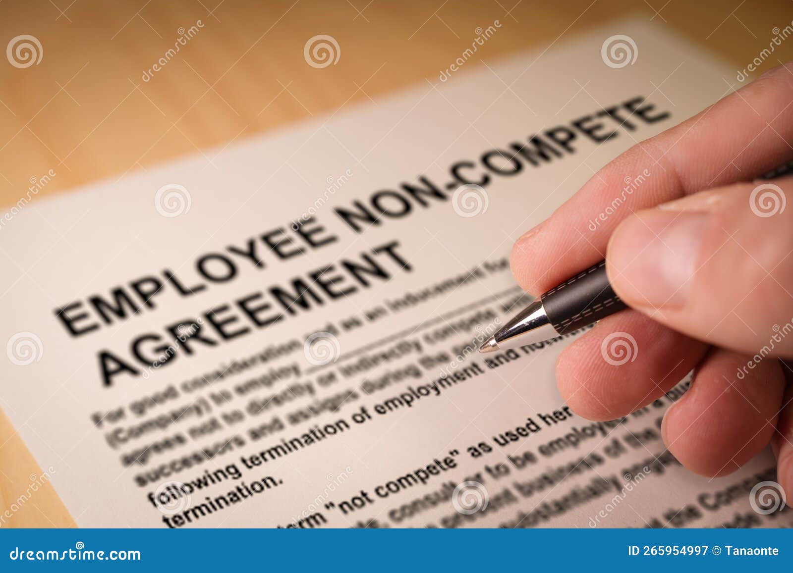 man signing an employee non-compete agreement