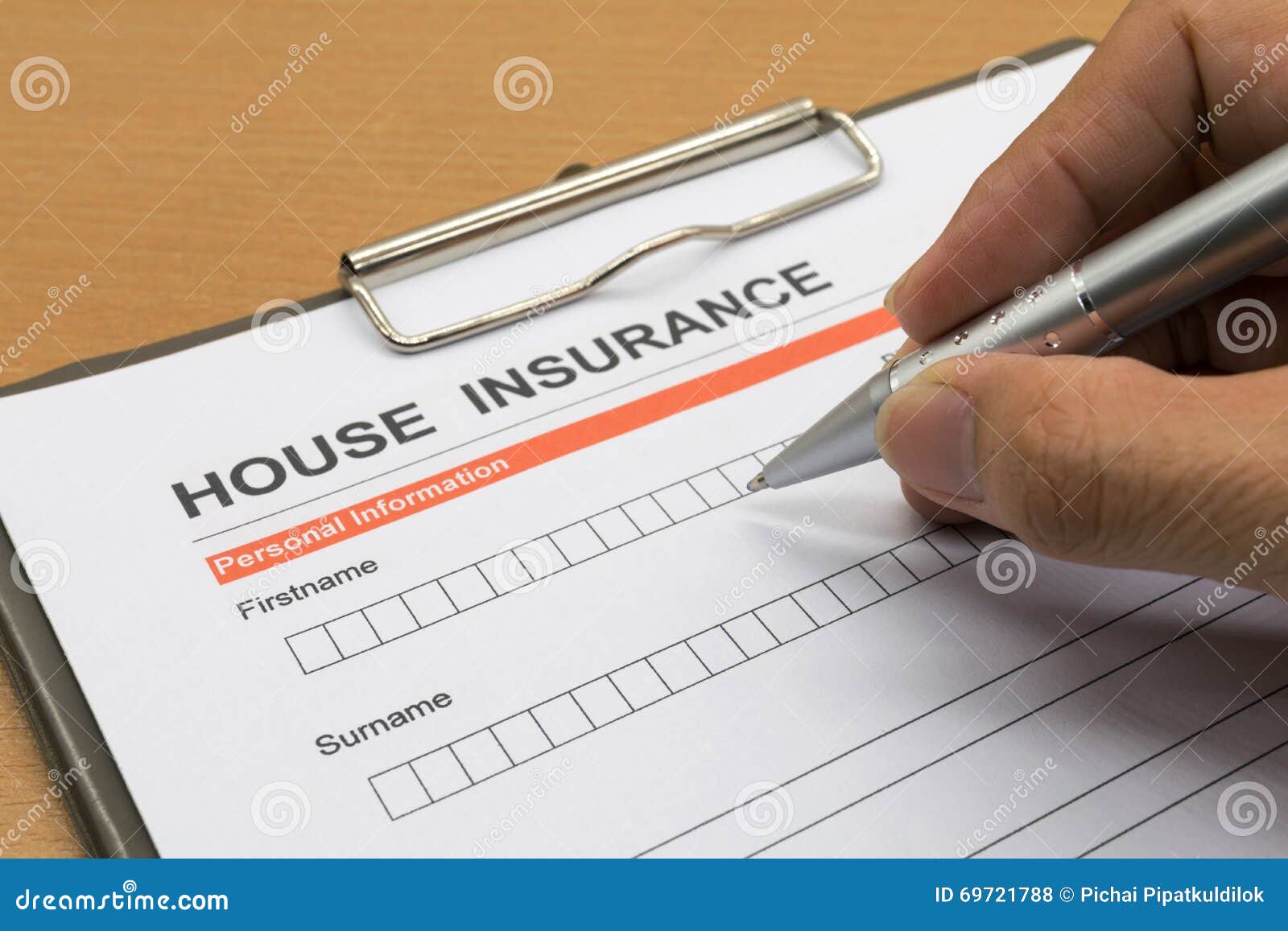 Man Signing a House Insurance Policy Stock Photo - Image of home