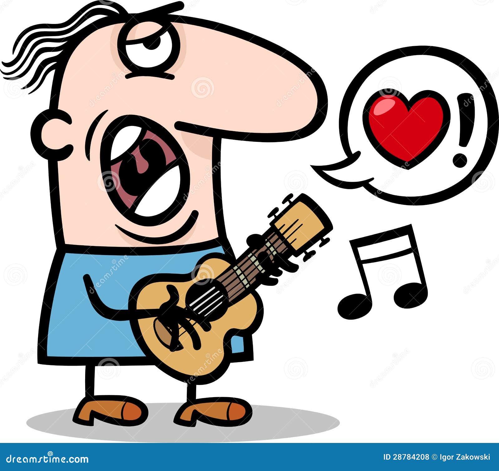 Man Singing Love Song For Valentines Day Stock Vector - Illustration of play, clip ...1300 x 1245