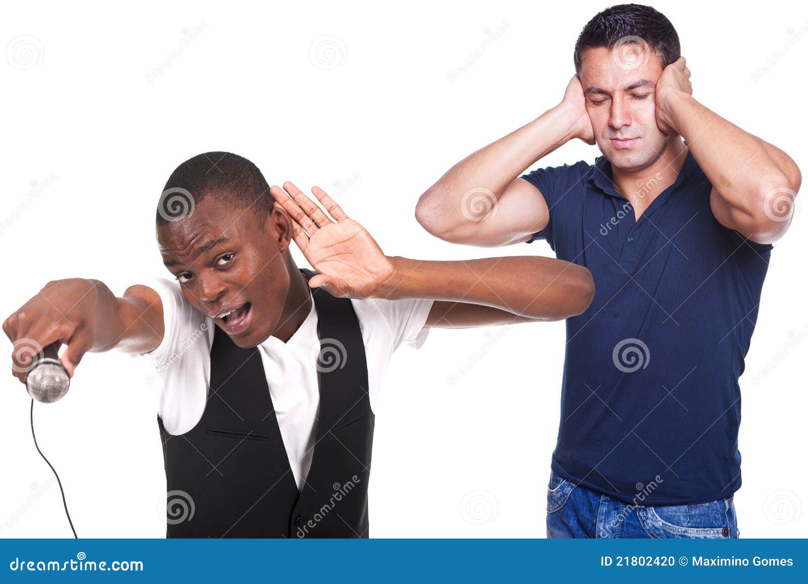 Man Singing and Other with Headache Stock Photo Image of face, pain
