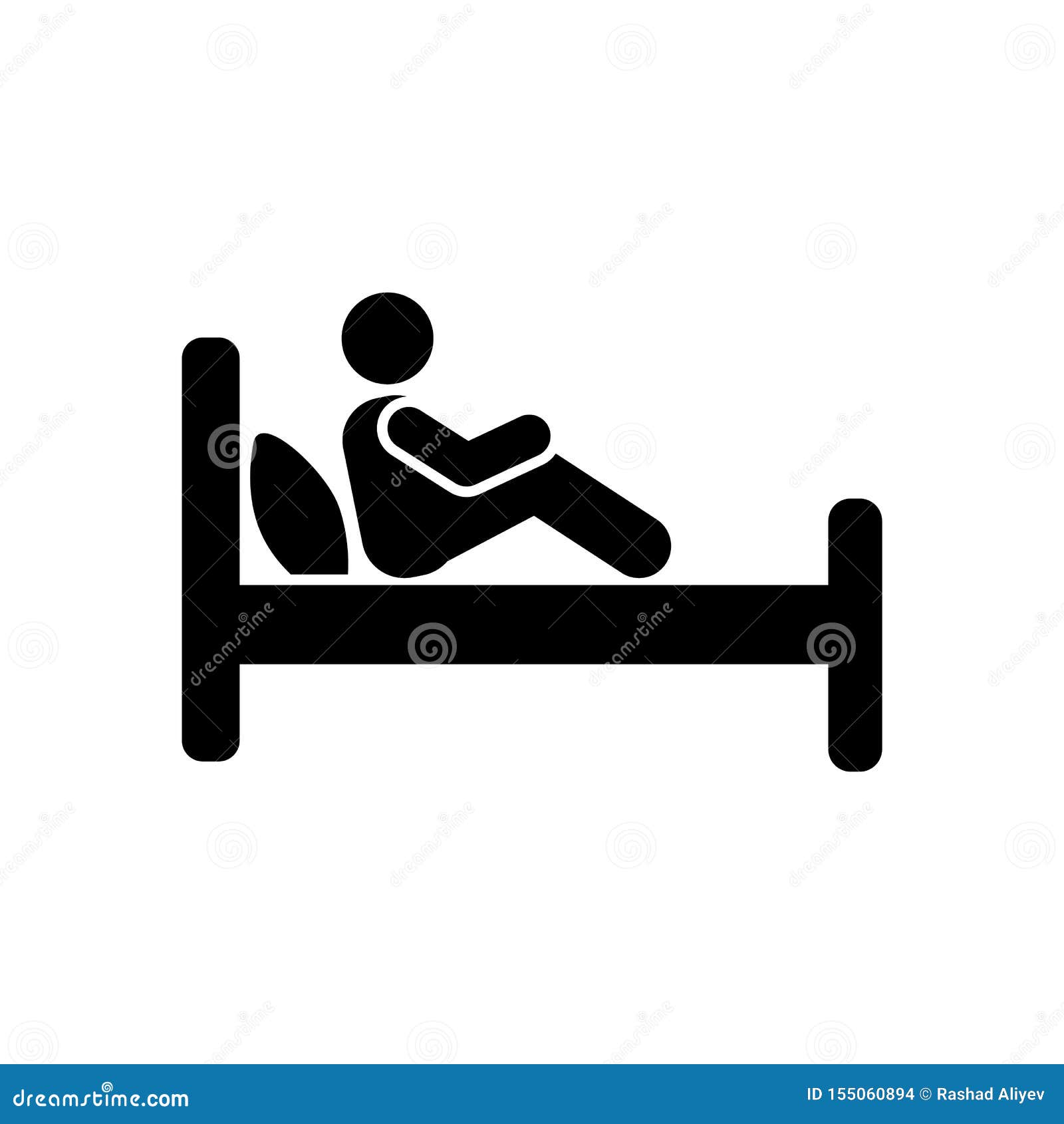 Man, Sit, Bed, Rest Icon. Element of daily Routine Icon Stock