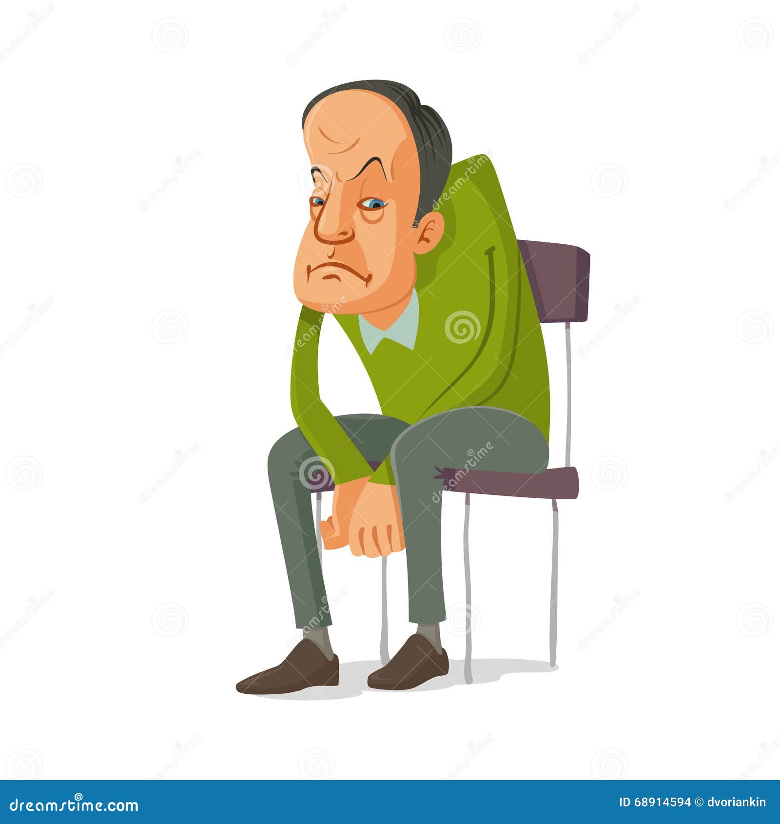 person sitting on a chair cartoon