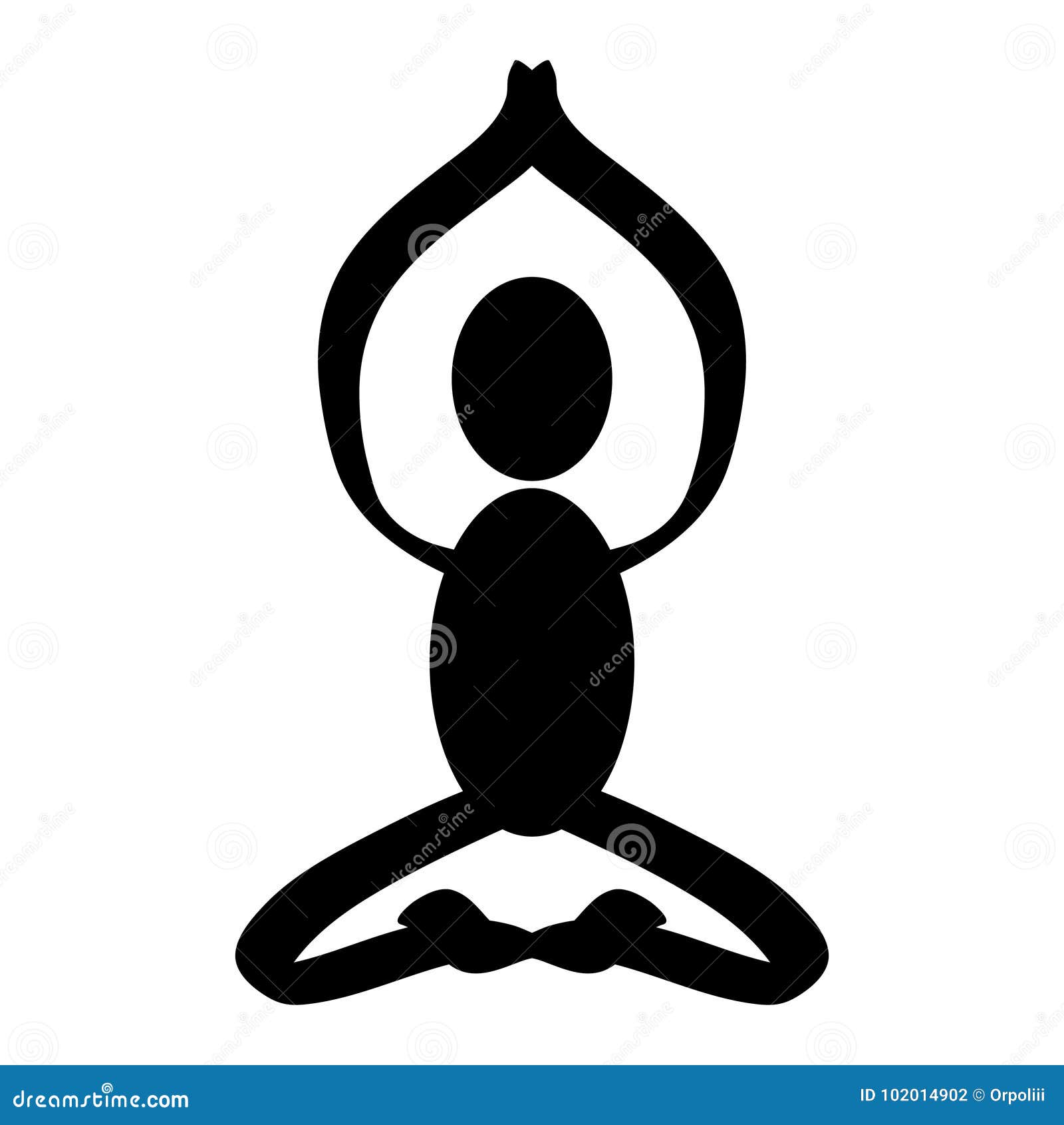 Man Sitting in Lotus Position Meditating Logo Vector Illustration Stock ...