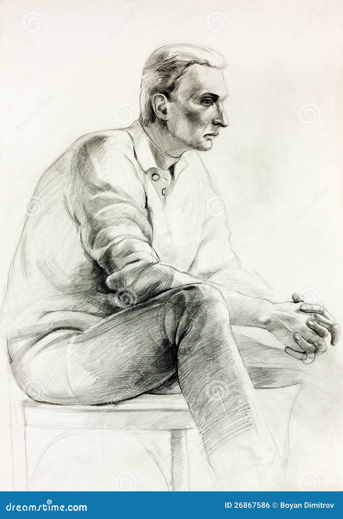 Sitting man line drawing hires stock photography and images  Alamy