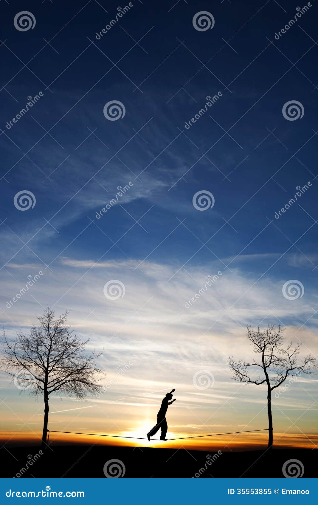 Man on slackline stock image. Image of adventure, dancing 35553855