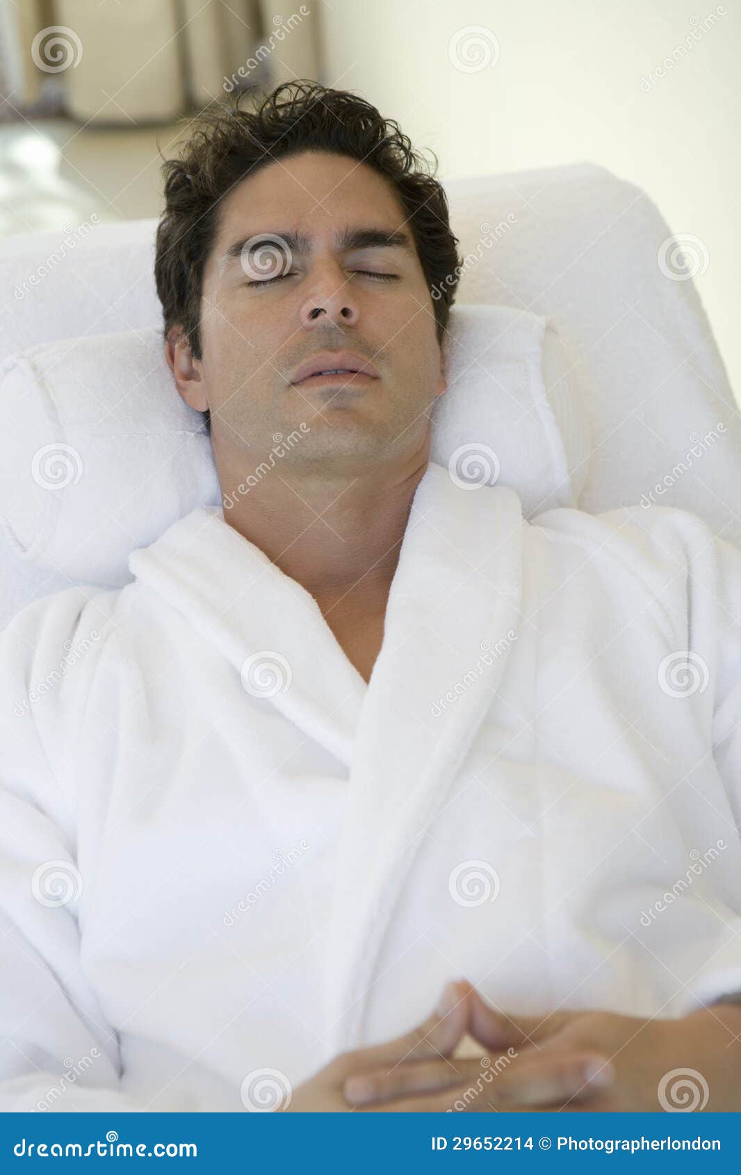 Man Sleeping on Lounge Chair Stock Photo Image of vertical, latin