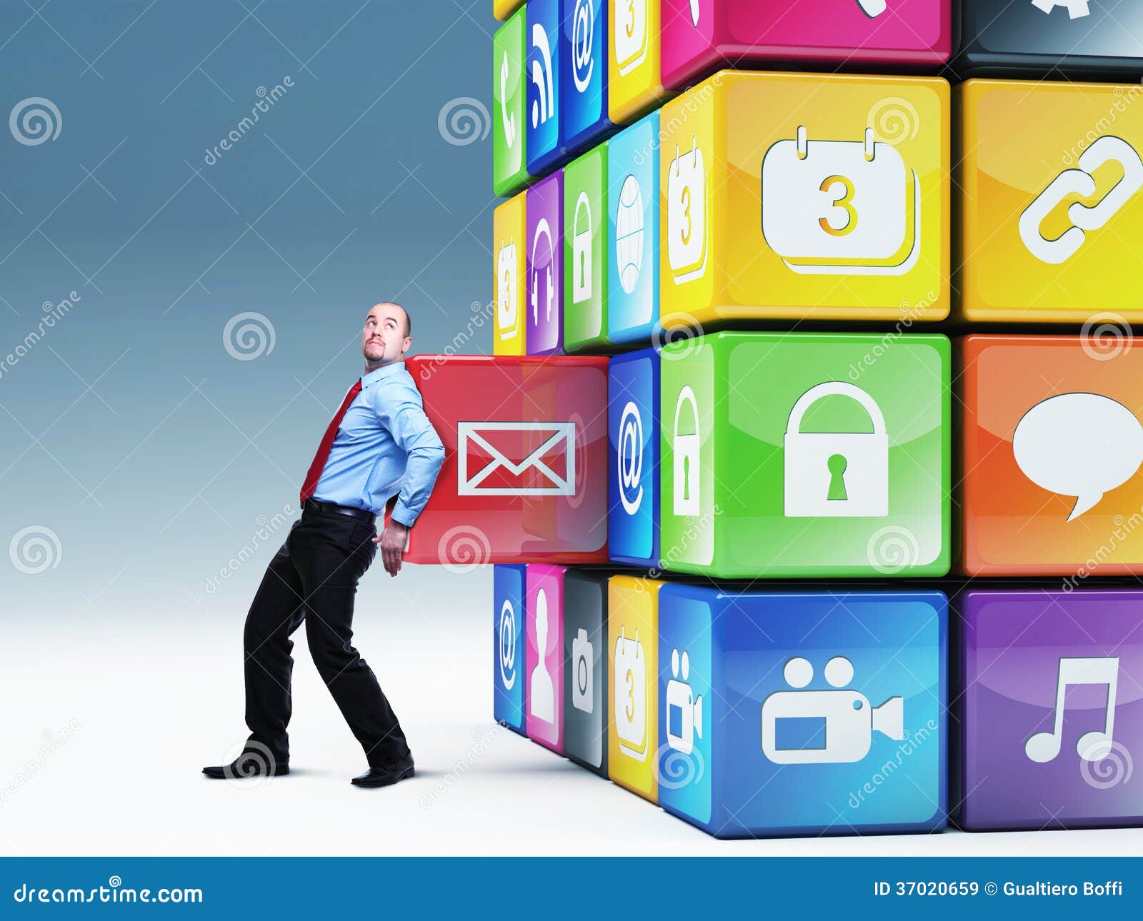Man And Smart Life Royalty Free Stock Images - Image: 37020659