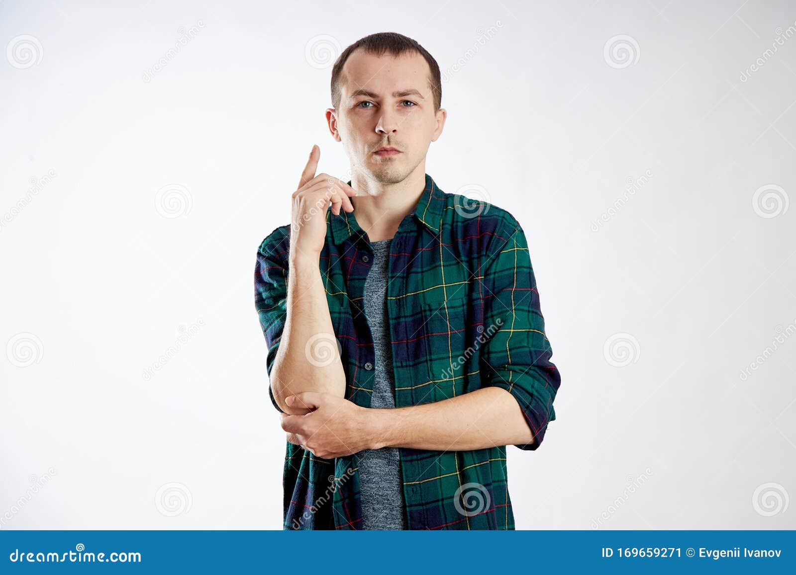 Man Smiles, a Happy Contented Face. a Guy in a Shirt Posing Stock Image ...