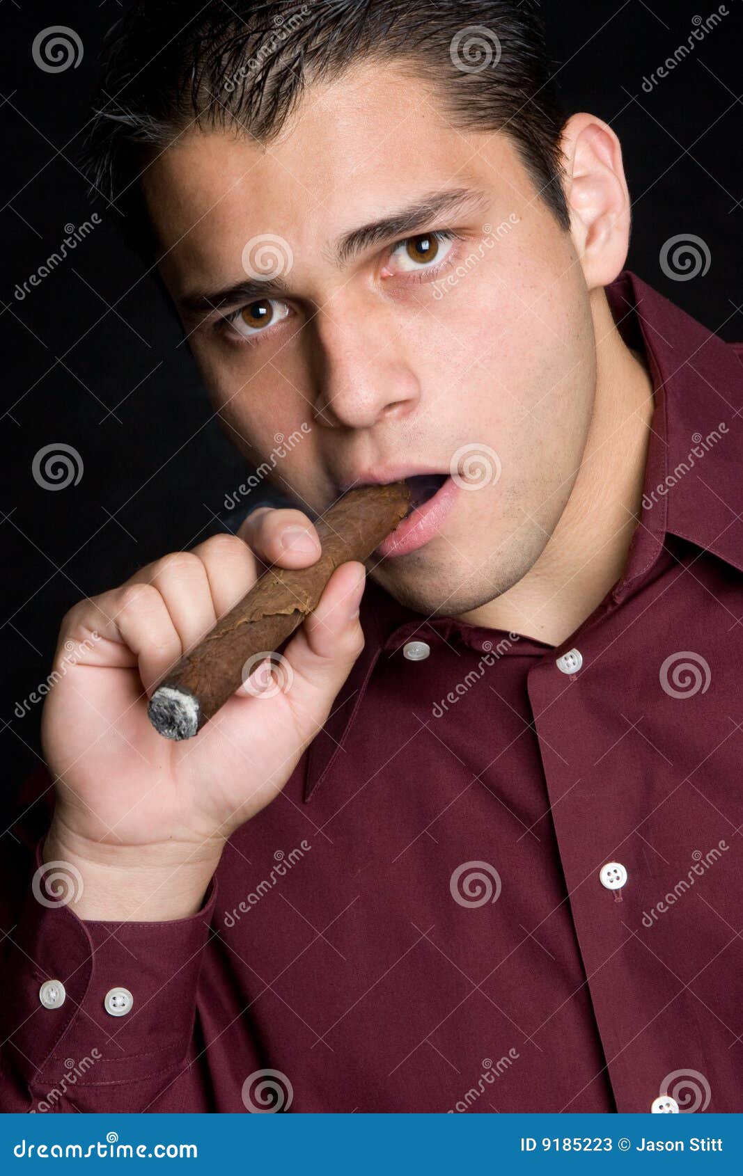 Man Smoking Cigar stock image. Image of unhealthy, cigerette - 9185223
