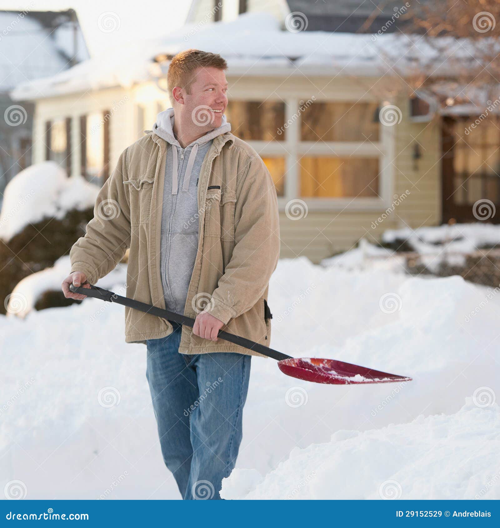 Man With Snow Shovel Royalty Free Stock Images Image 29152529