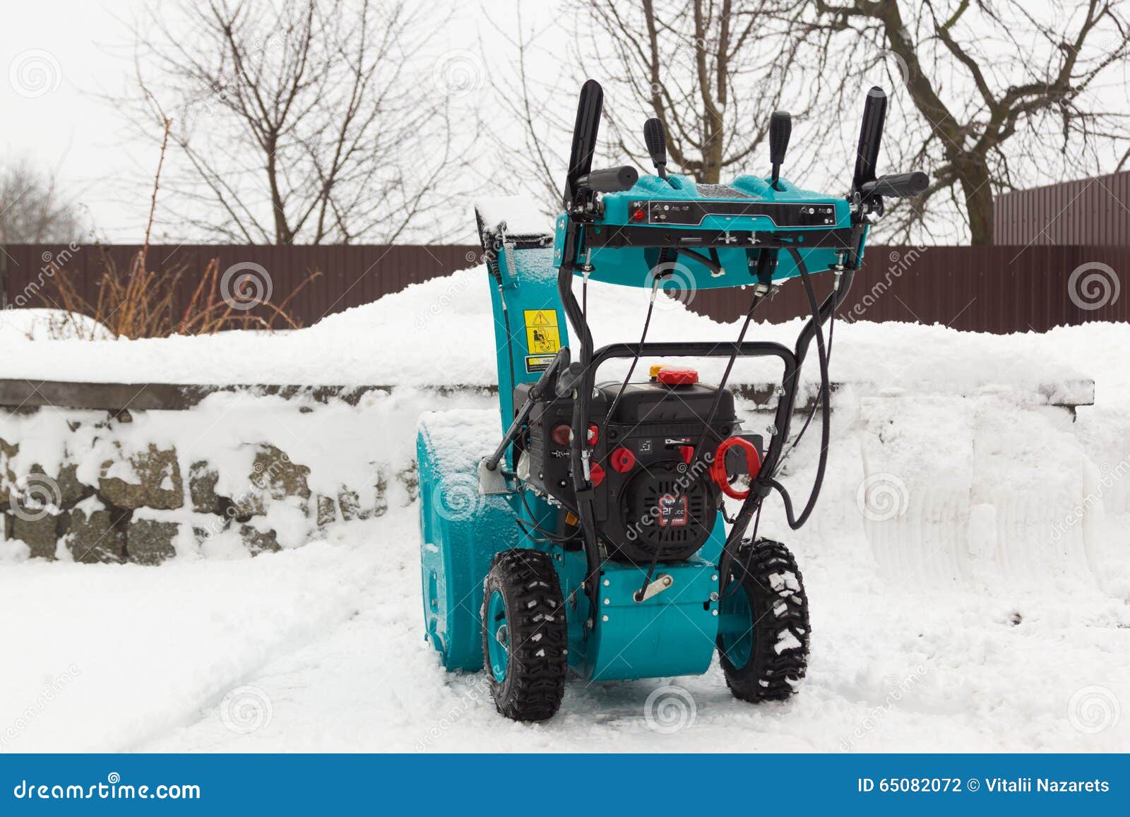 Man with snowblower stock photo. Image of snowdrifts 65082072