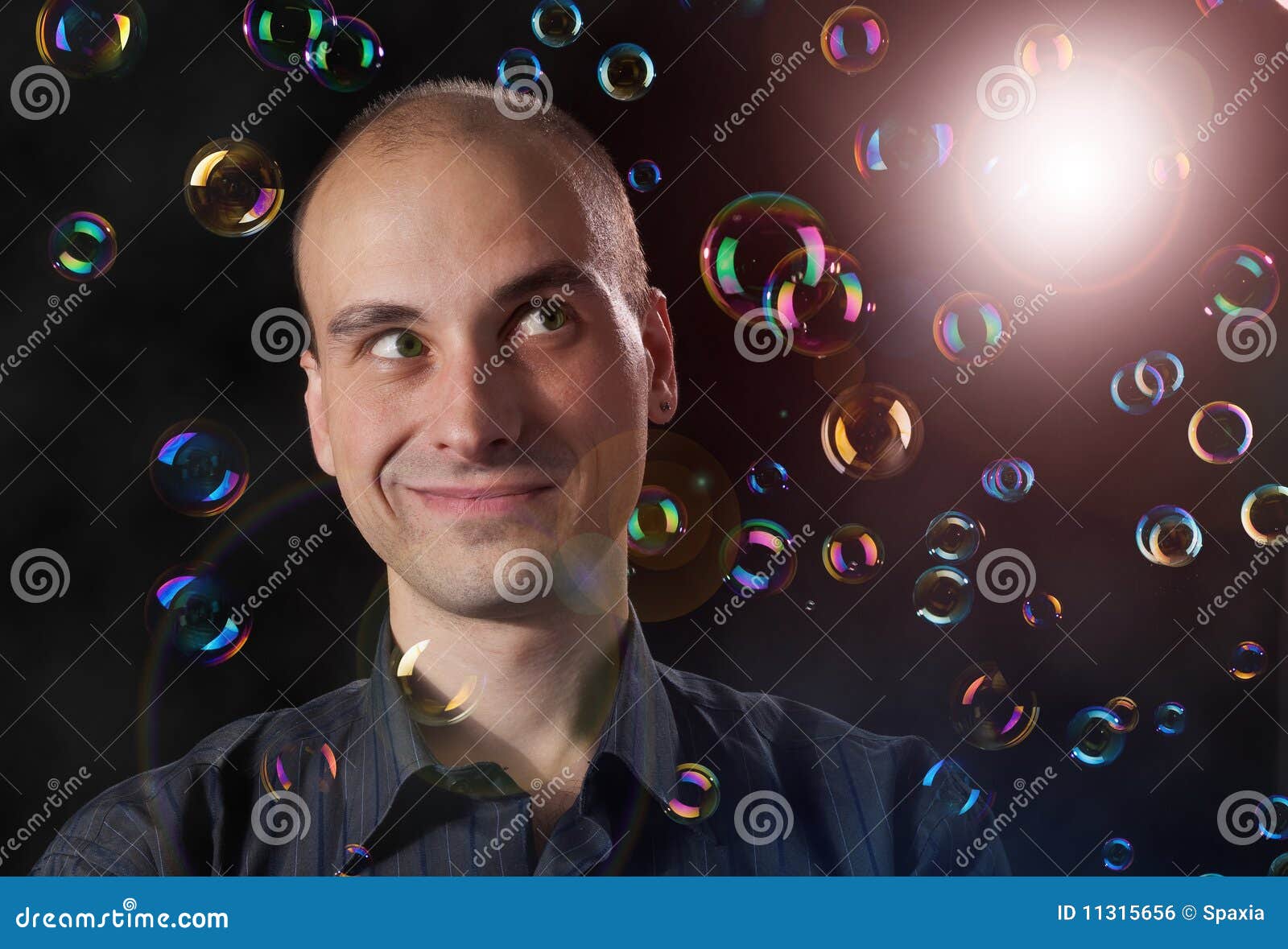 Man with soap bubbles stock photo. Image of handsome 11315656